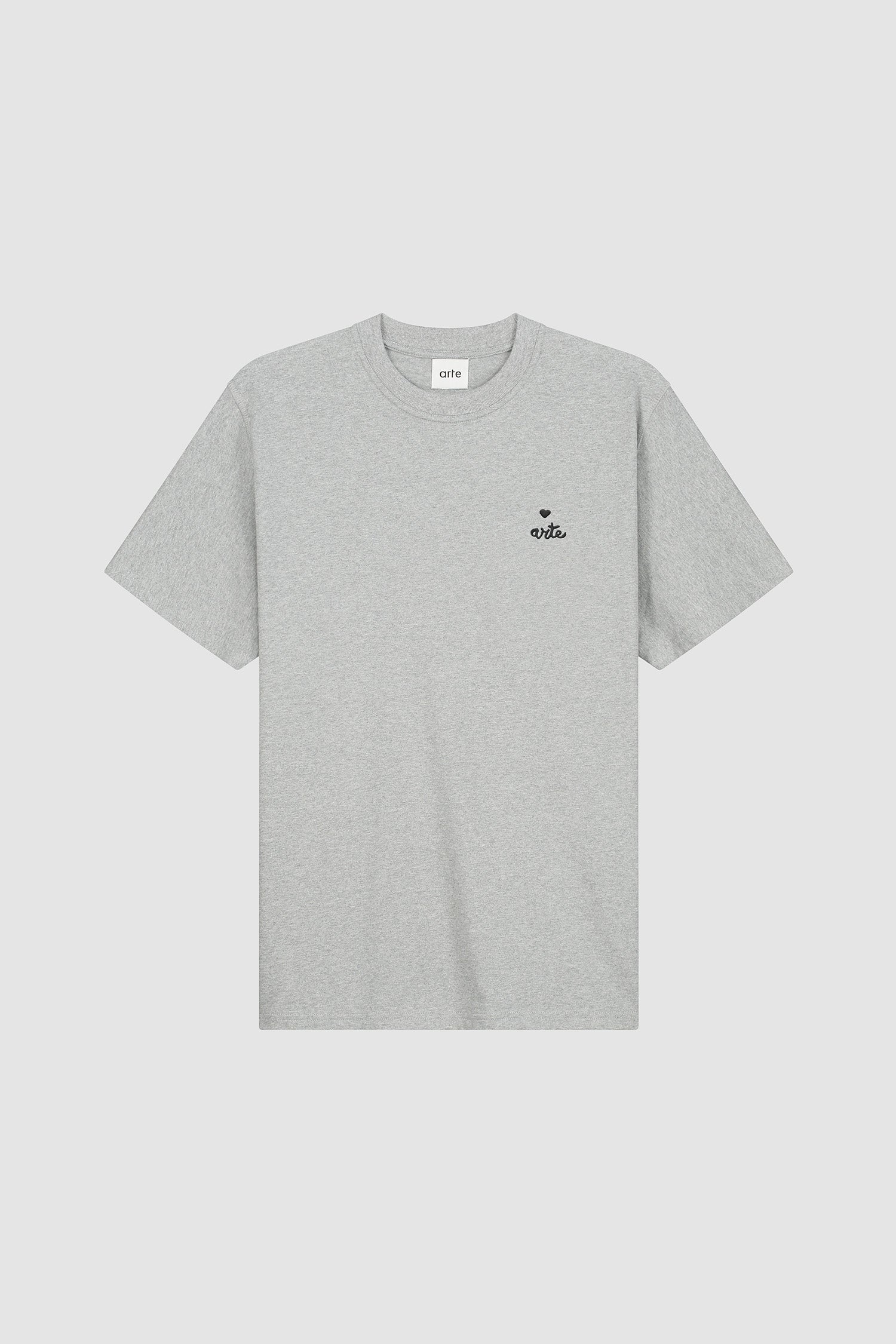 Heart Logo T-shirt in Grey, front view
