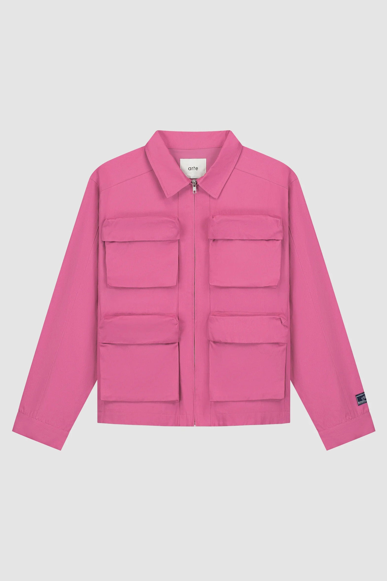 Veste en coton à poches 3D - Rose
