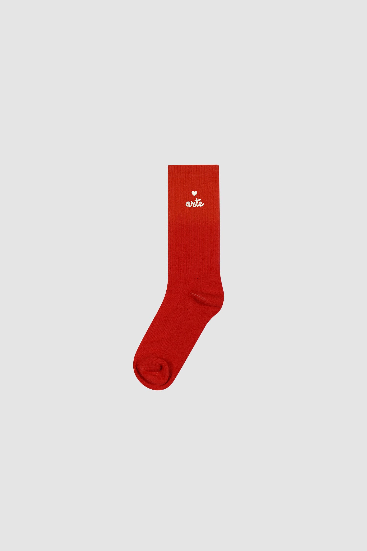 Heart Logo Socks in Red, front view