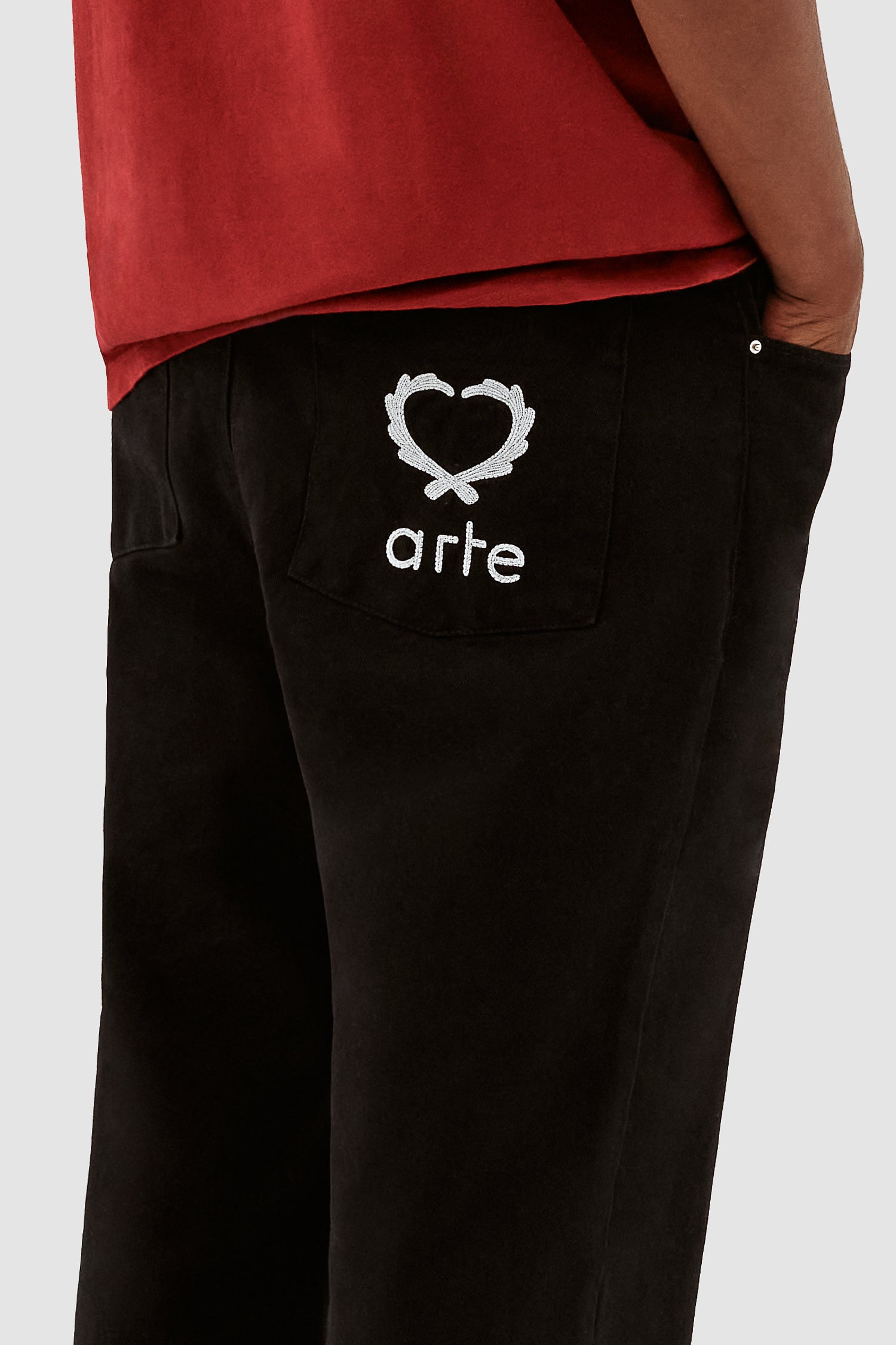 Poage Back Heart Pants - Black