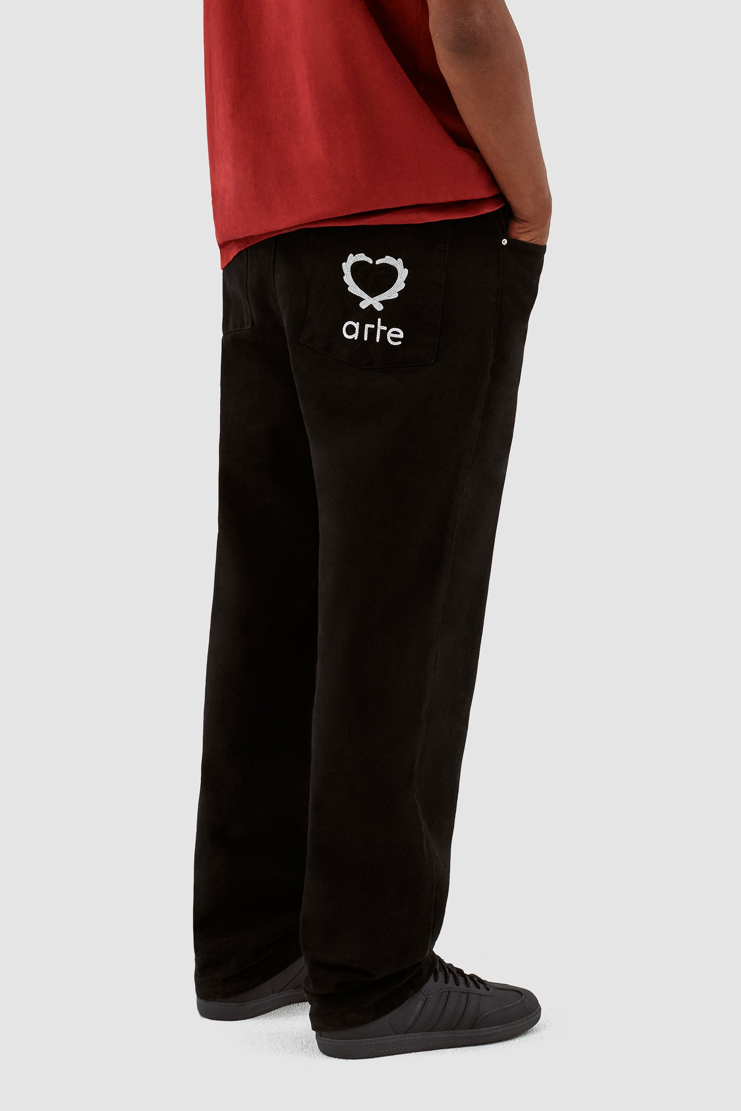 Poage Back Heart Pants - Black