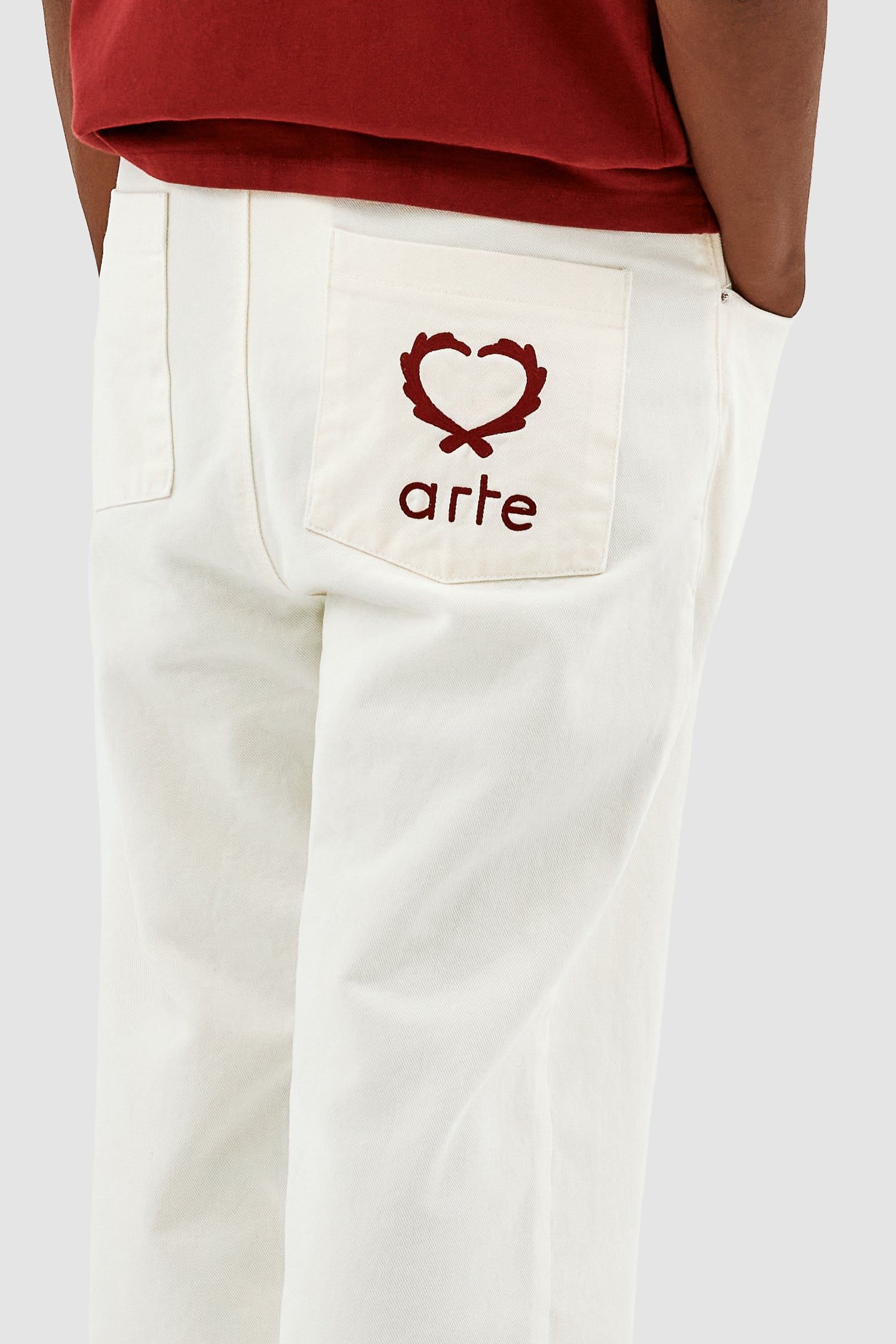 Poage Back Heart Pants - Cream