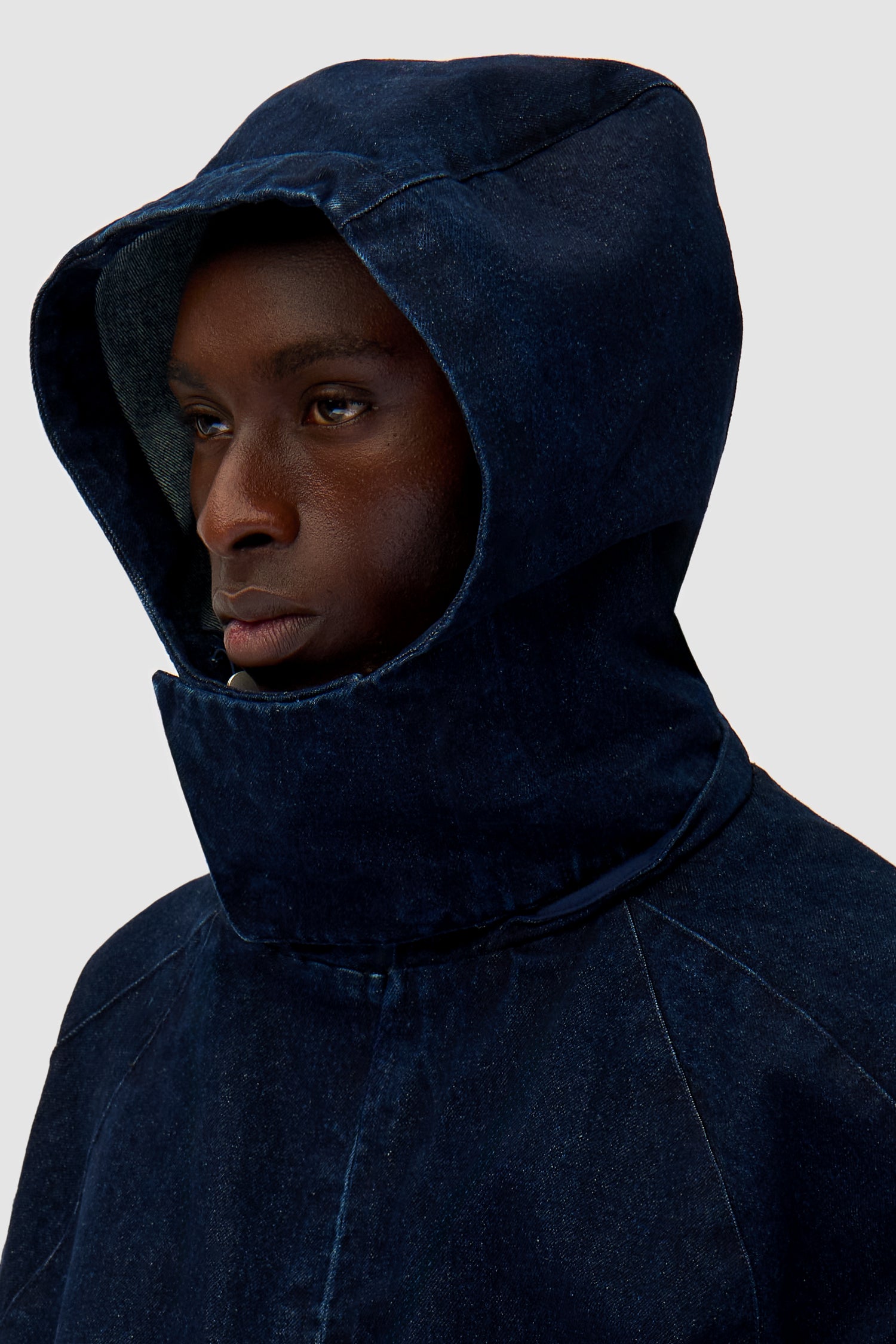 Denim Tech jacket in Navy, front view