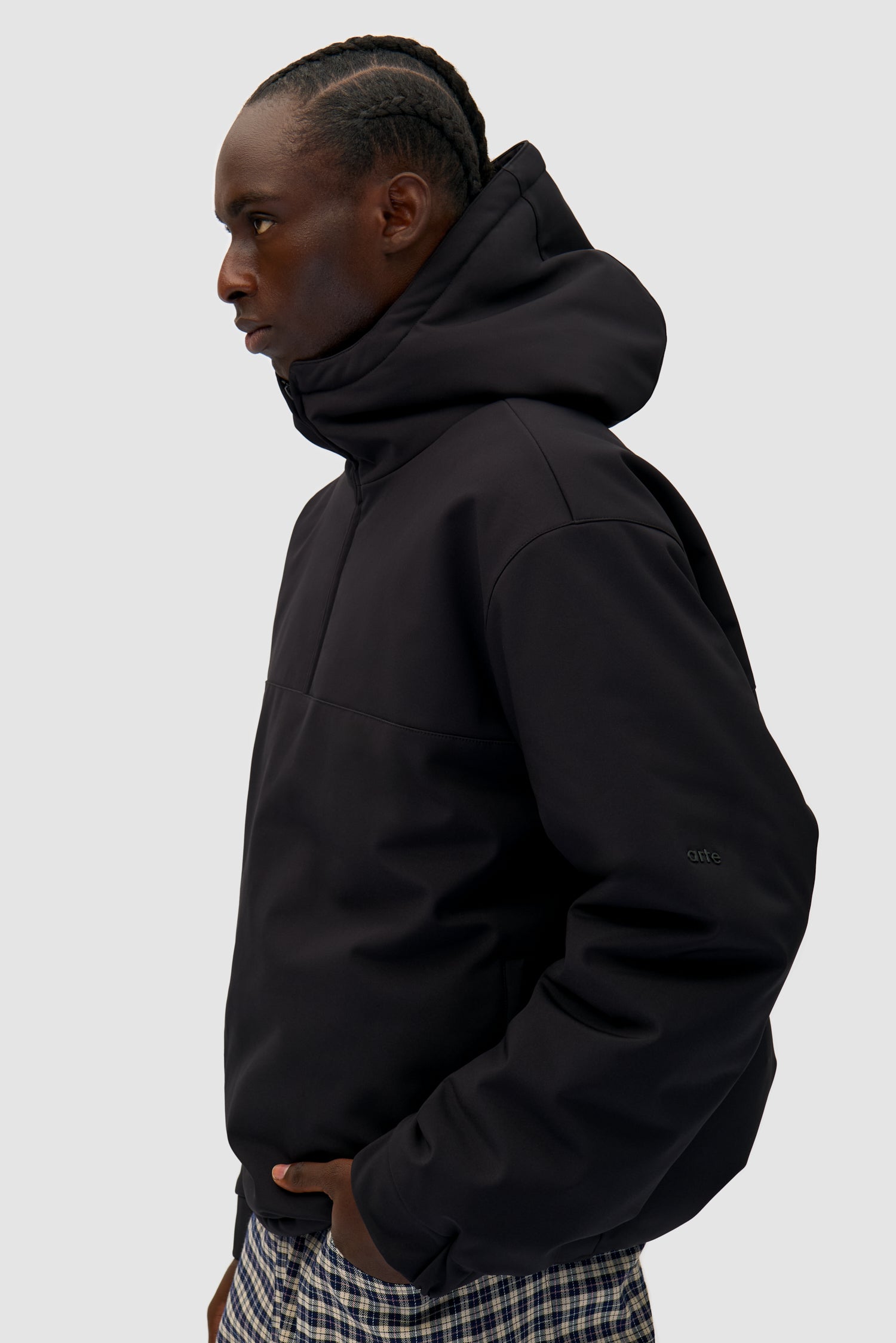 Detail view of Technical Anorak in Black
