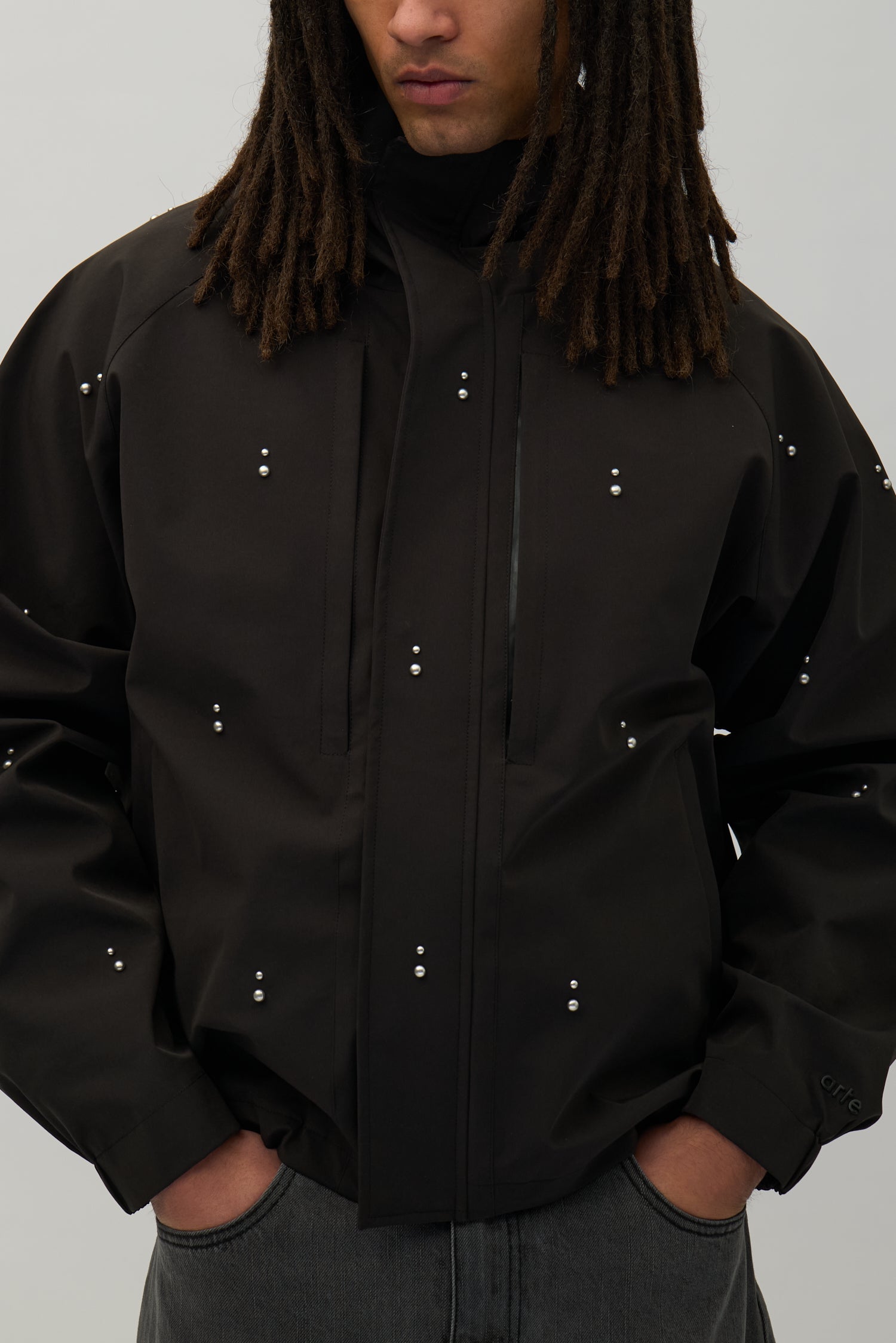 Technical Revits Jacket in Black, front view