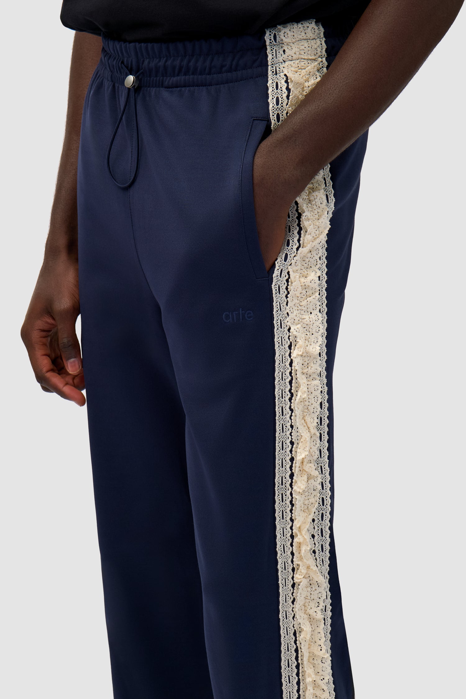 Trim Pants in Navy, front view