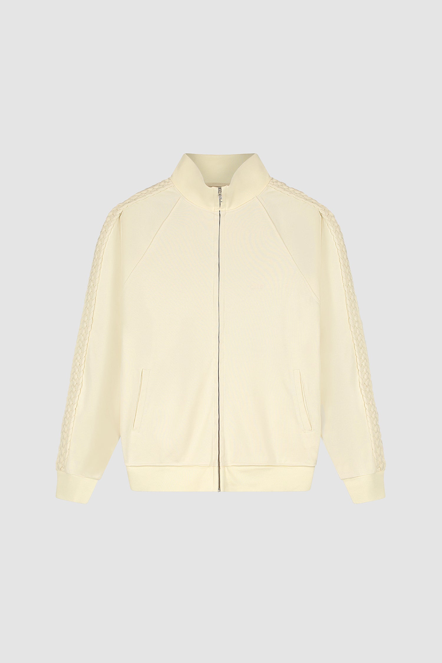 Braid Strip Jacket in Cream, front view