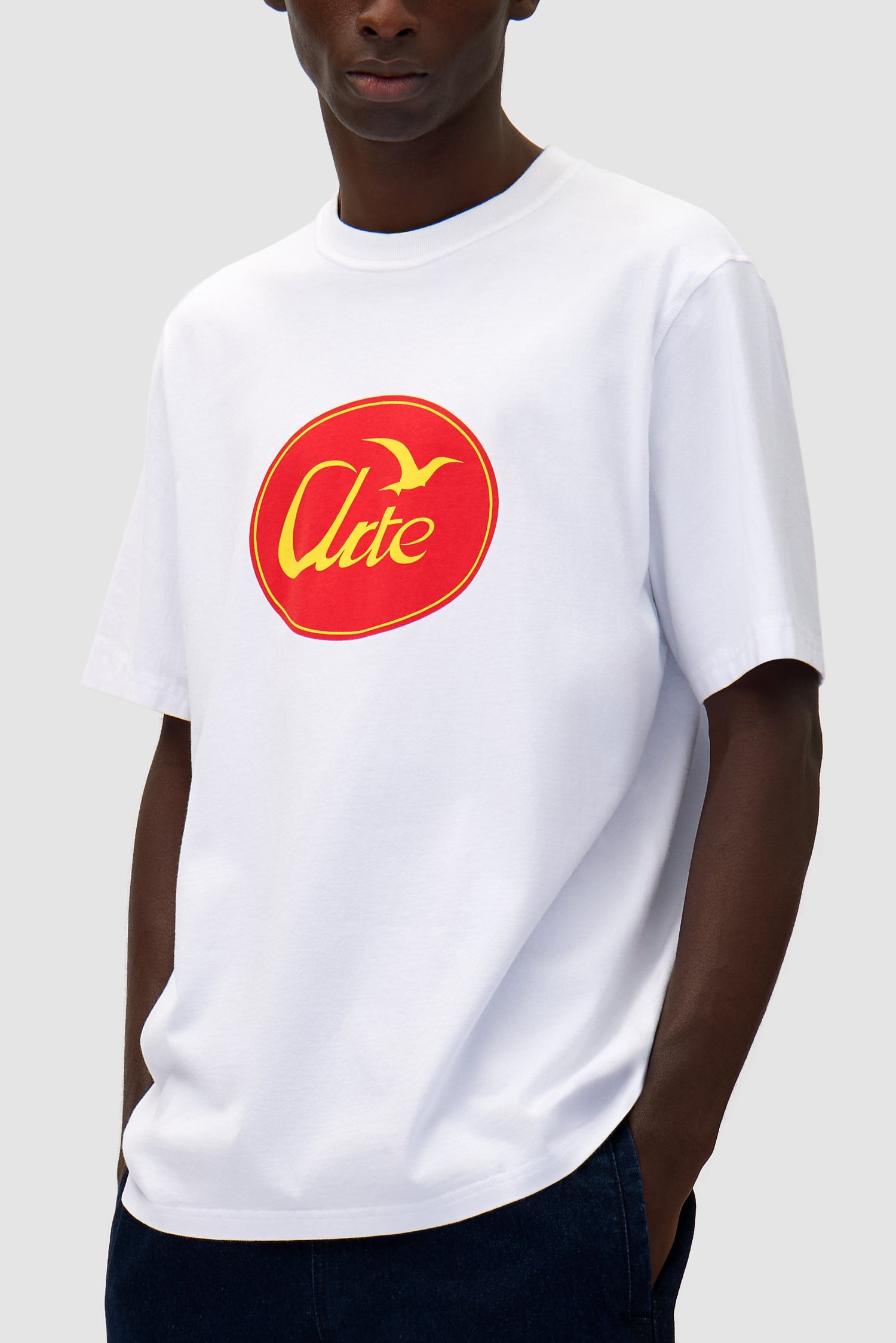 Detail view of Big Bird Logo T-shirt in White