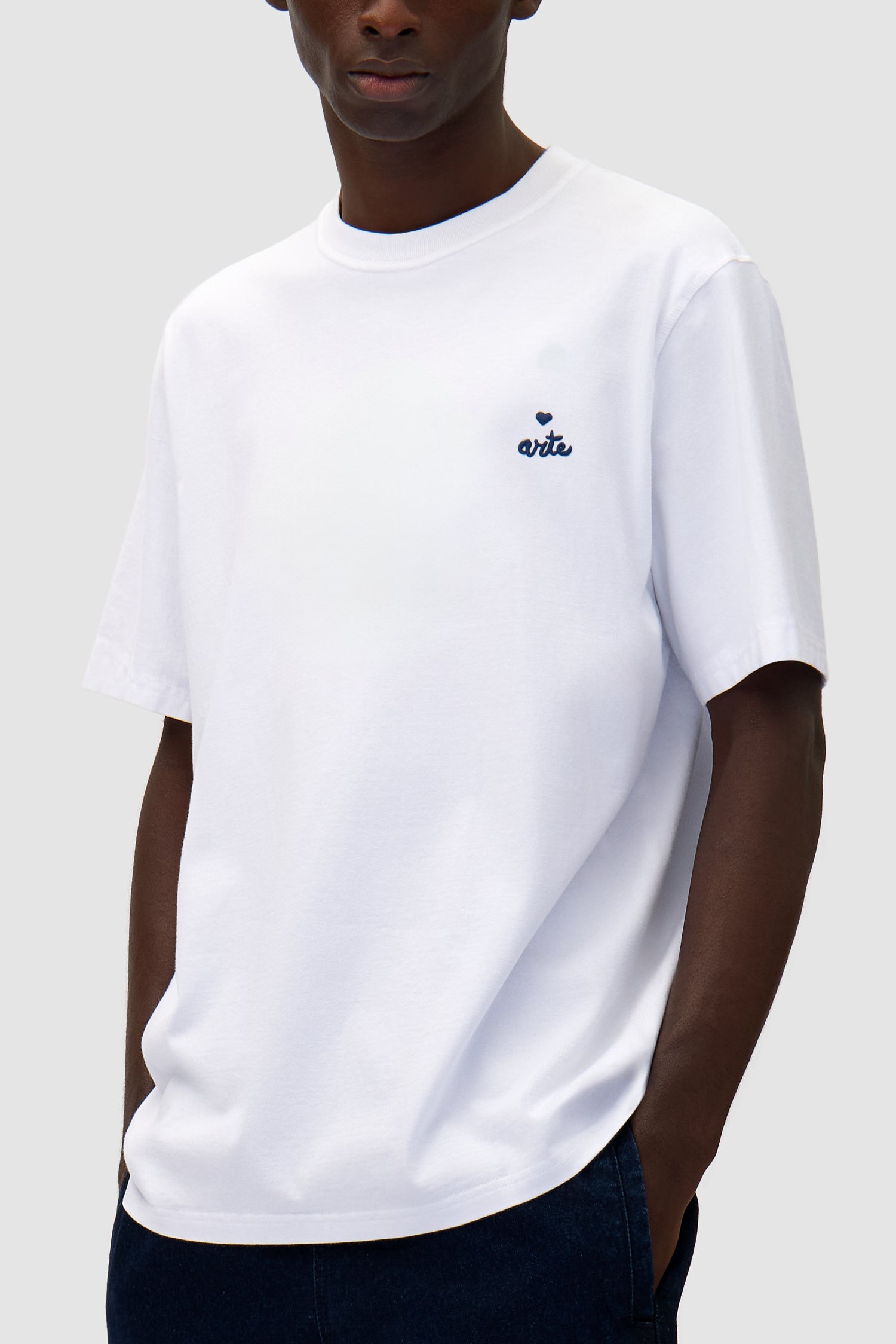 Detail view of Heart Logo T-shirt in White