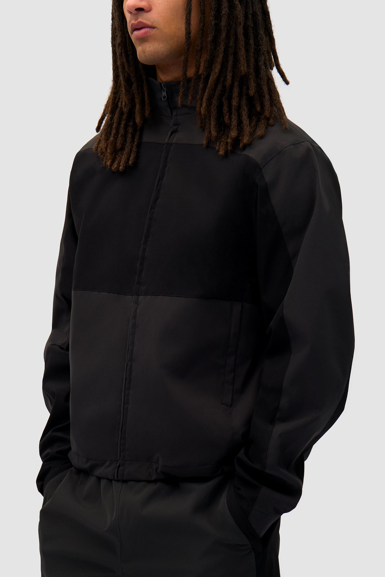 Detail view of Tracksuit Jacket in Black