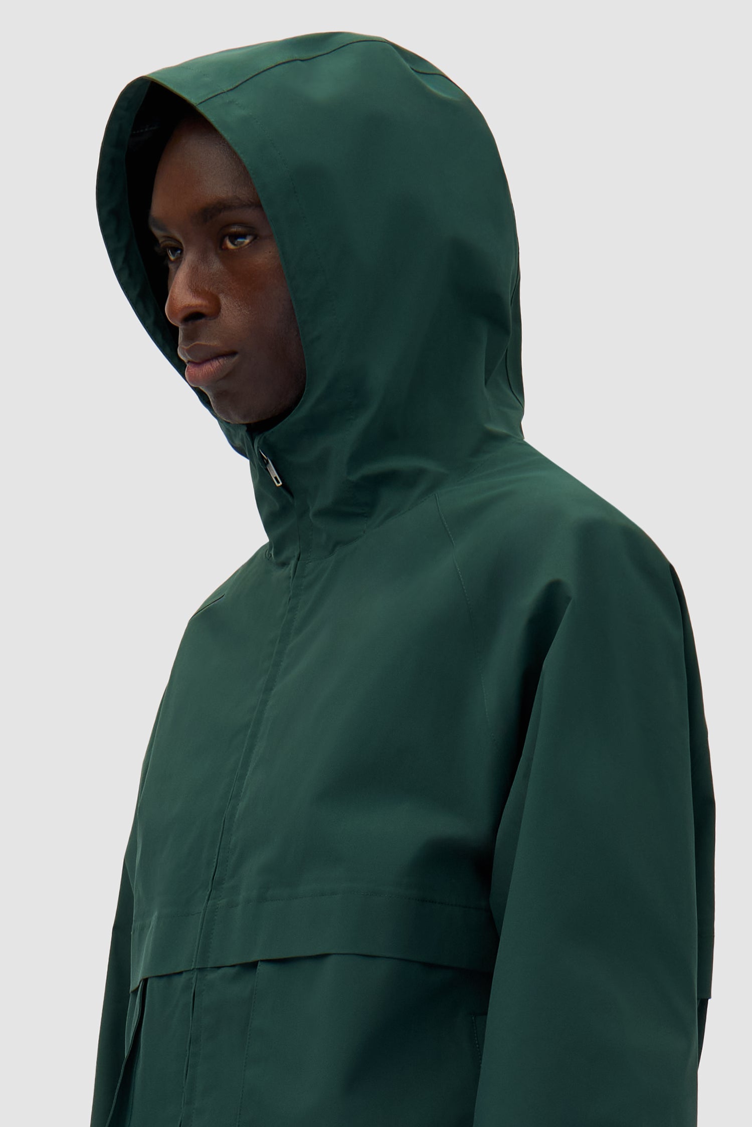 Detail view of Bird Logo Anorak in Green
