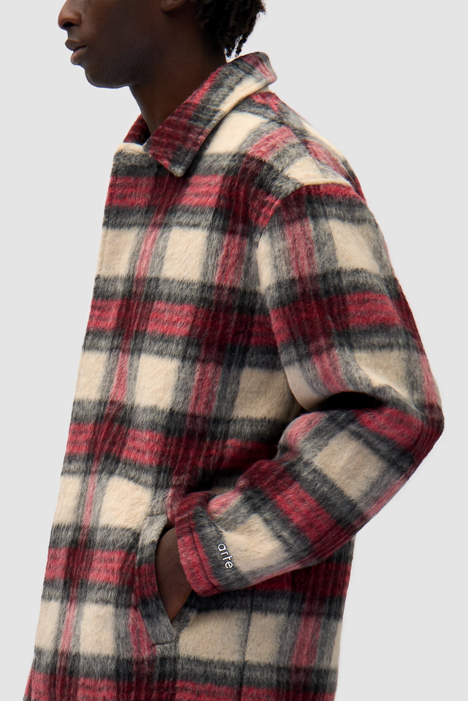 Detail view of Plaid Coat in Plaid
