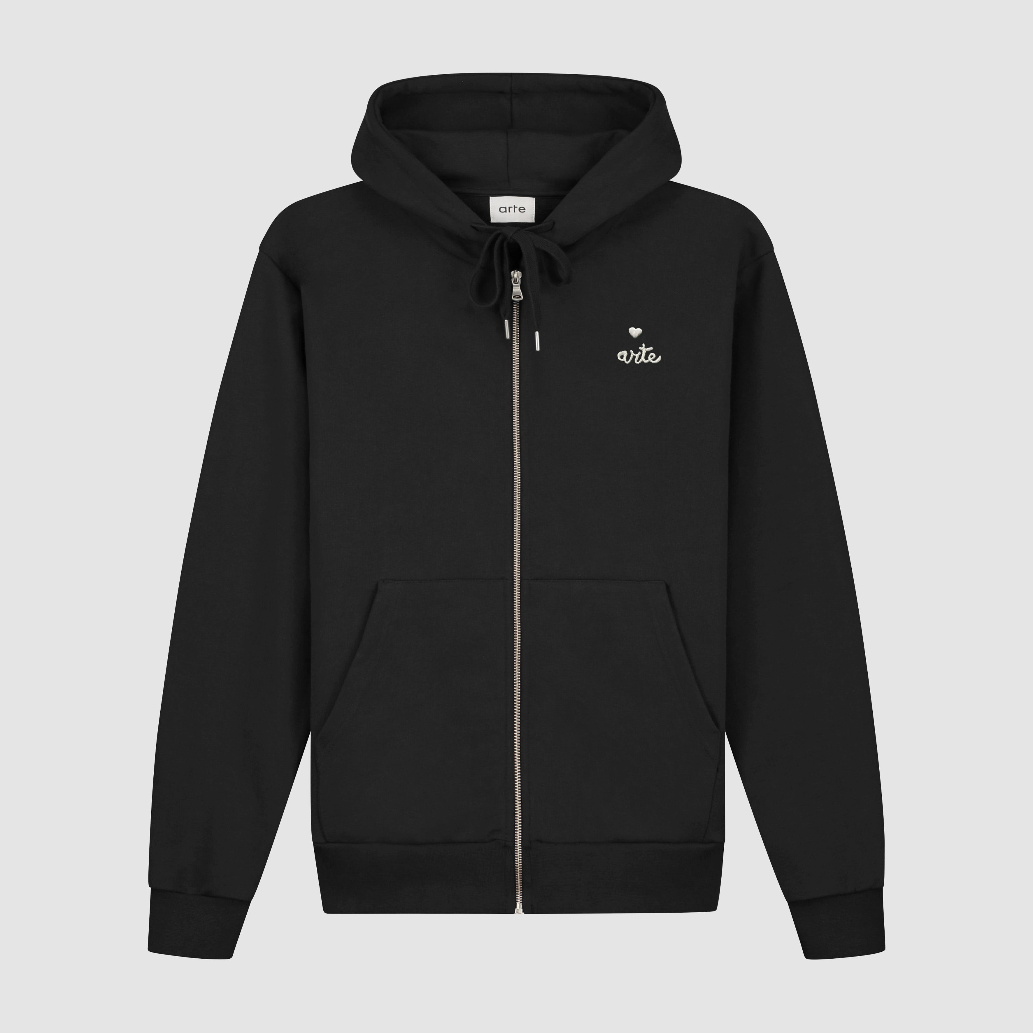 Heart Zip Hoodie - Black – Arte Antwerp