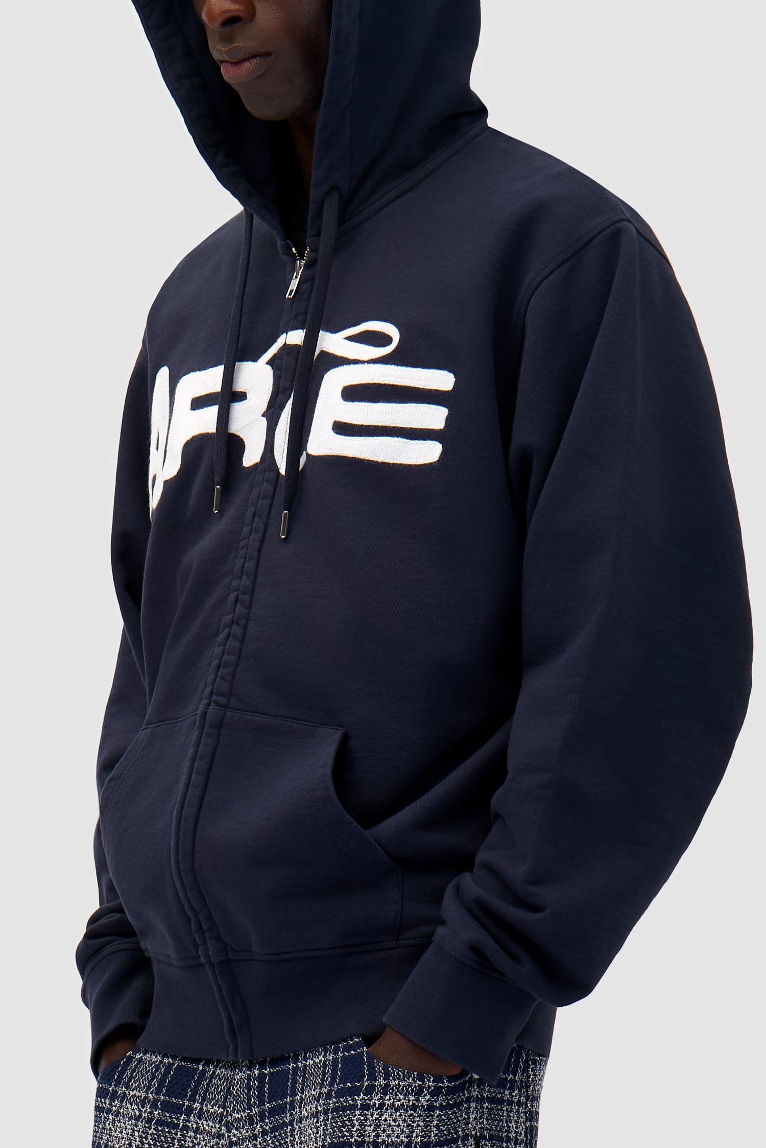 Detail view of Energy Zip Hoodie in Navy