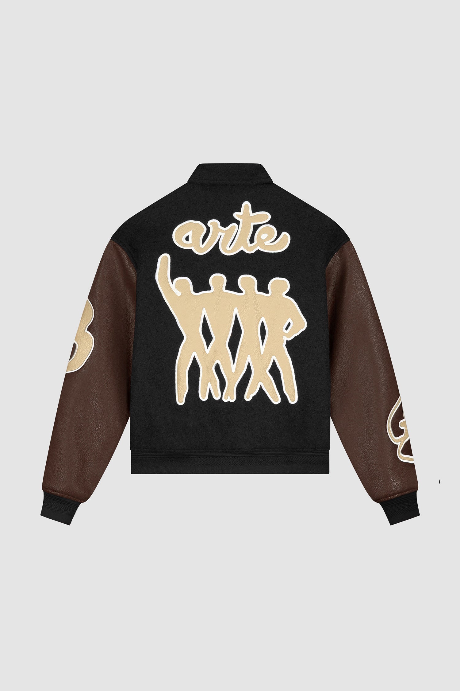 Varsity Jacket in Black/Brown
