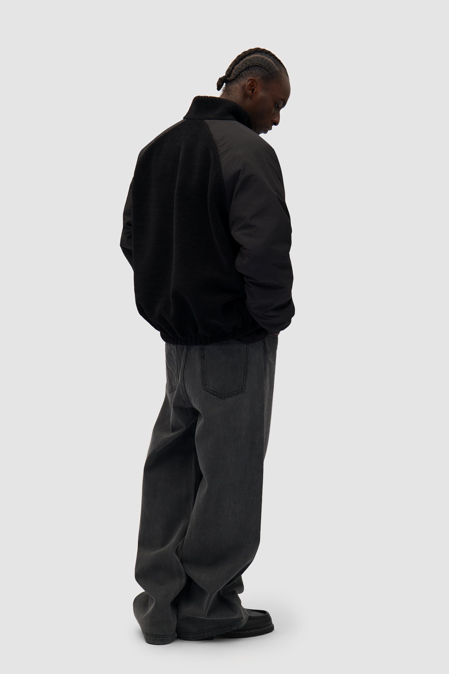 Detail view of Reversible Polar Jacket in Black