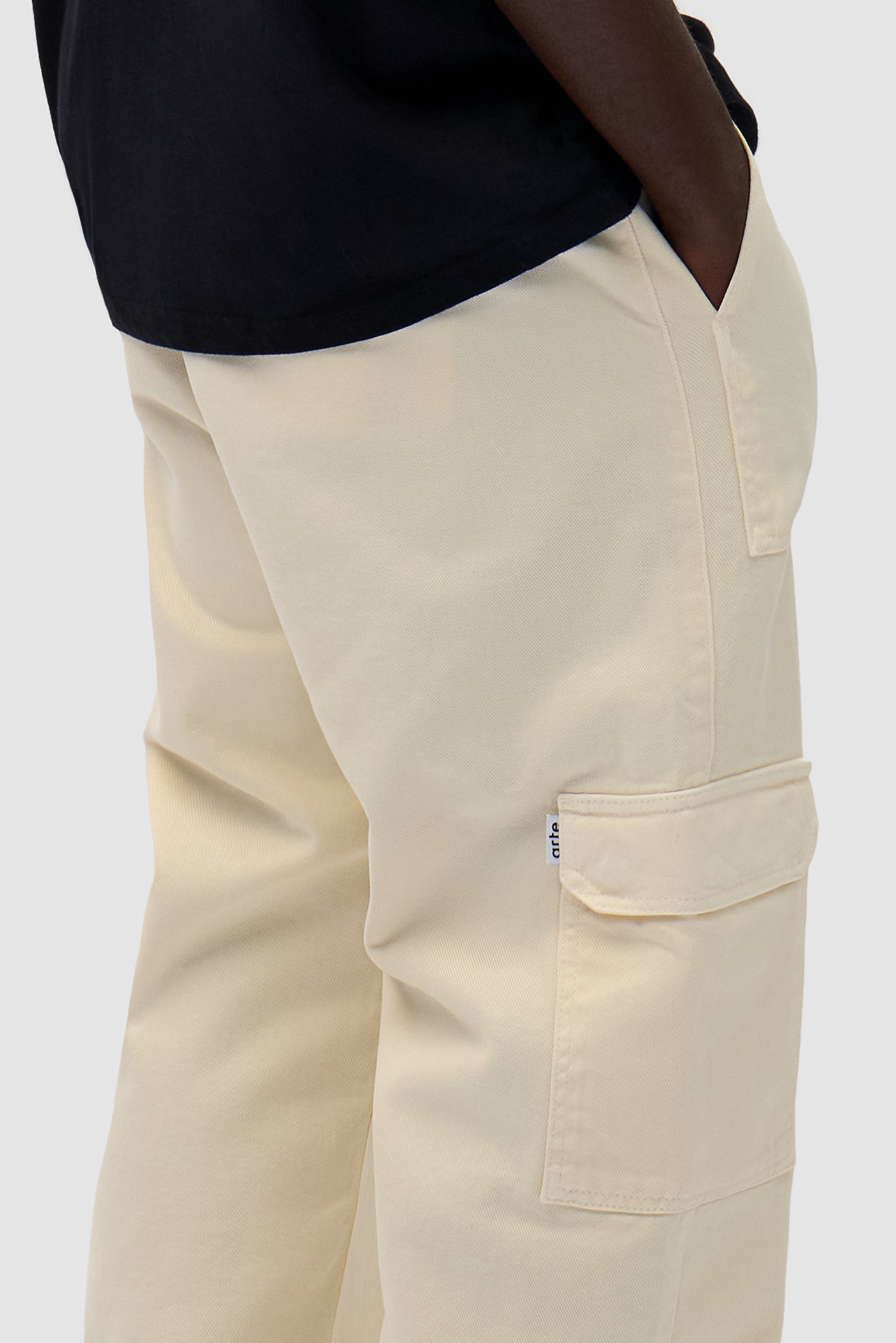 Detail view of Cargo Pants in Cream
