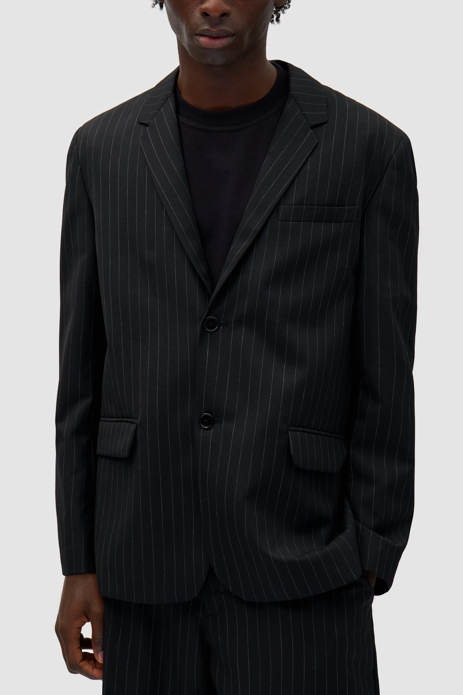 Detail view of Suit Jacket in Black