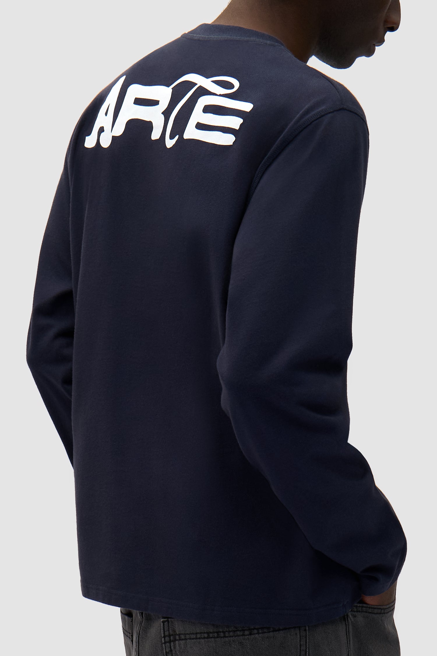 Detail view of Good Energy Longsleeve in Navy