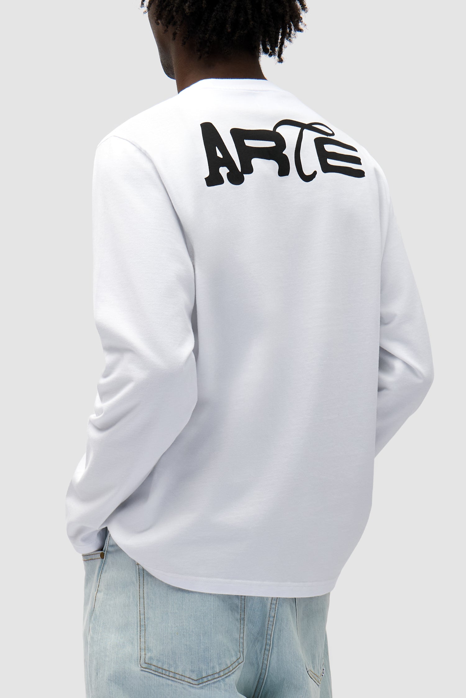 Detail view of Good Energy Longsleeve in White