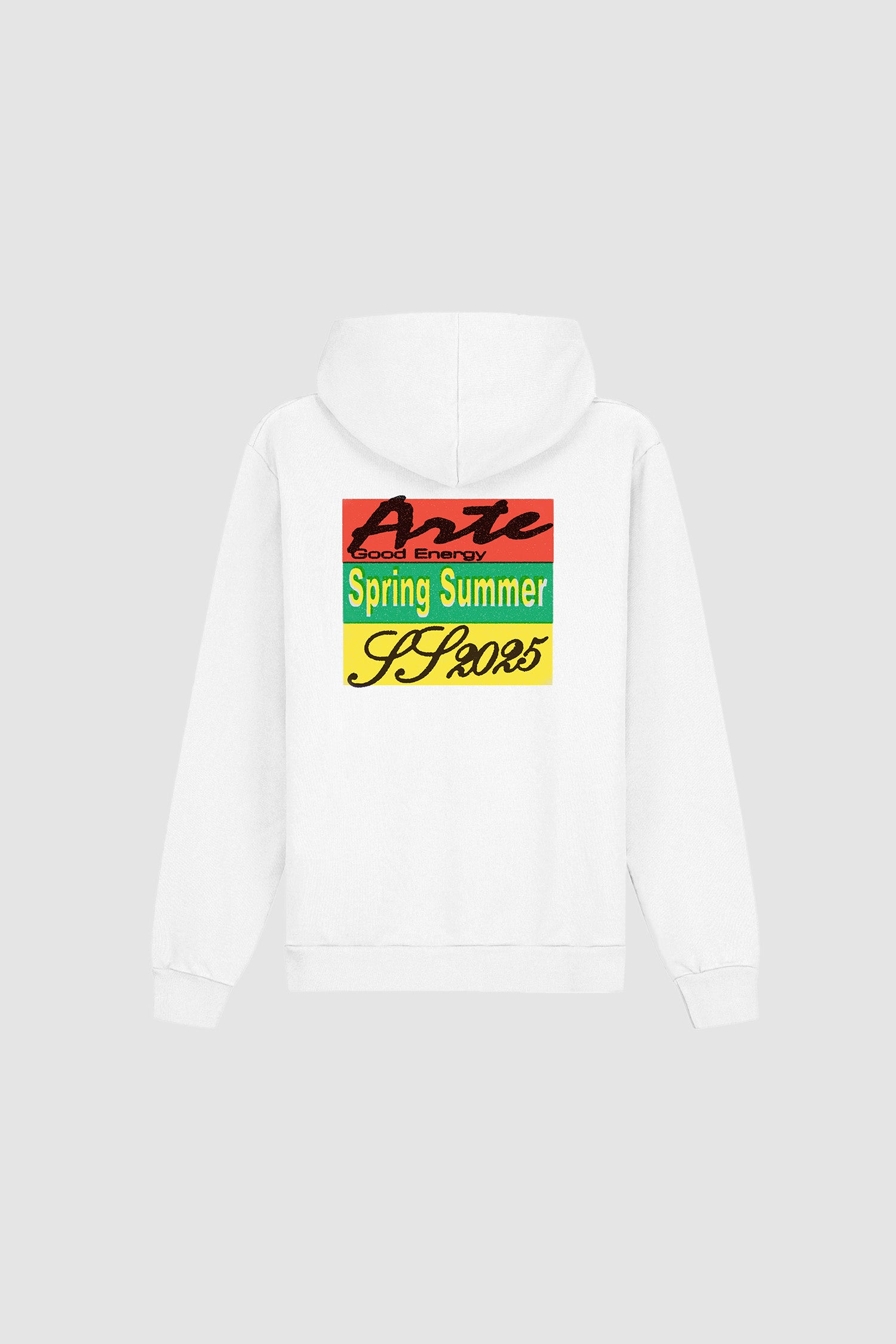 Energy Print Hoodie in White, front view