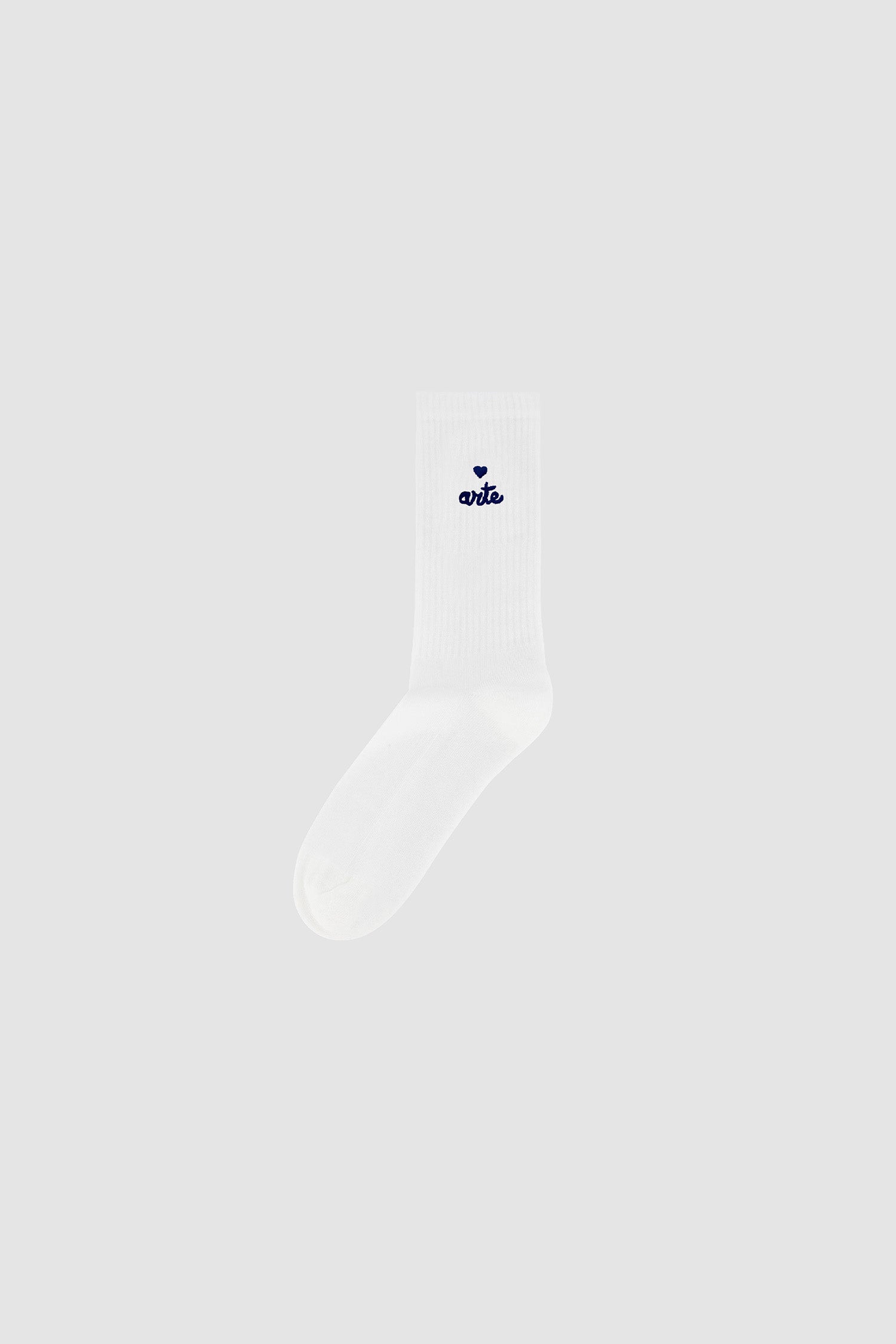 Heart Logo Socks in White, front view