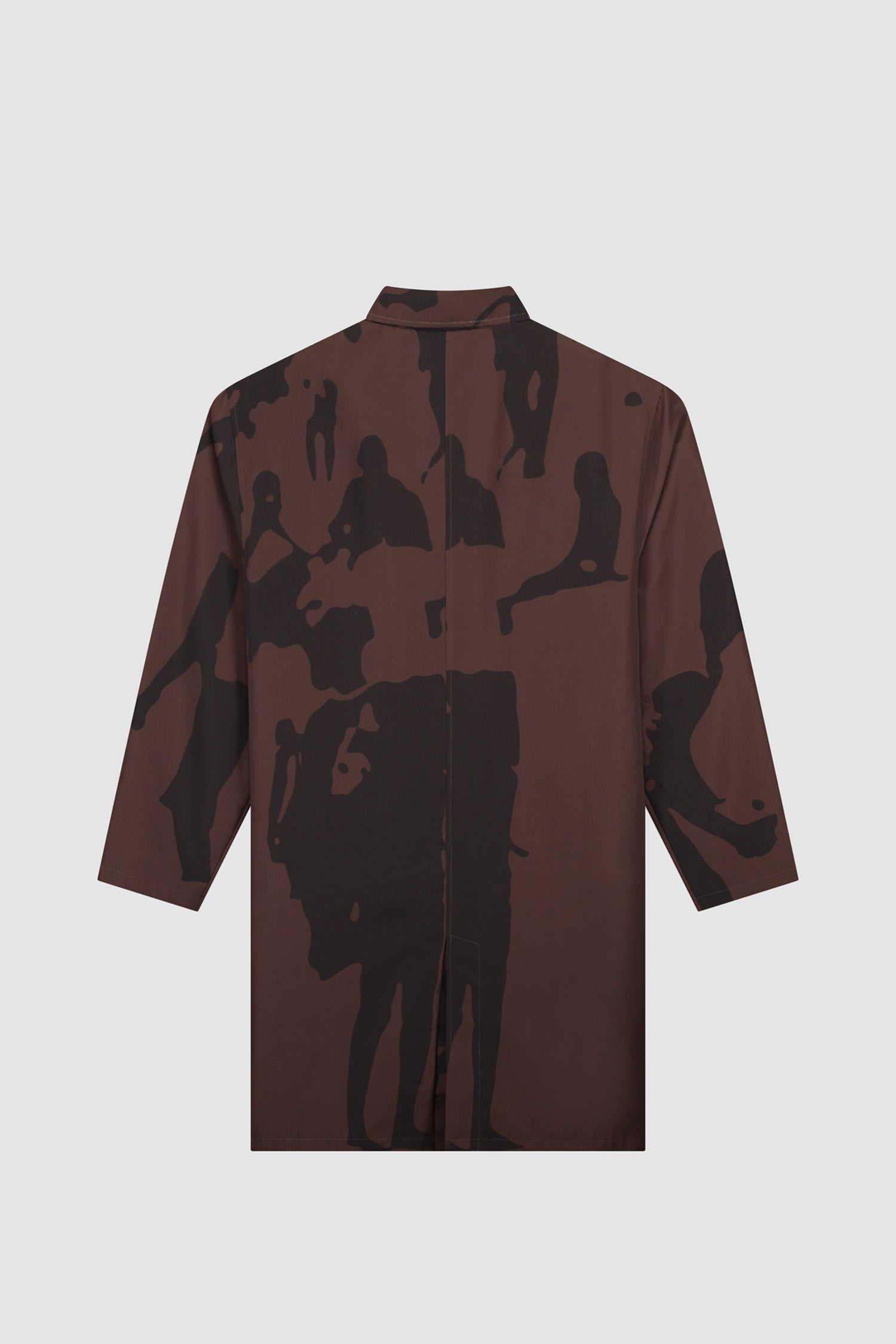 Printed People Brown Coat in Brown/Black, front view