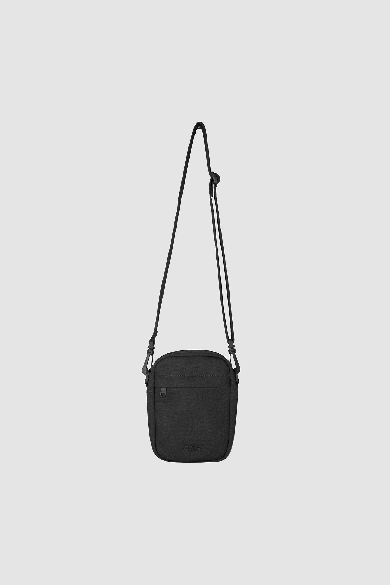 Crossbody Ripstop Bag in Black, front view