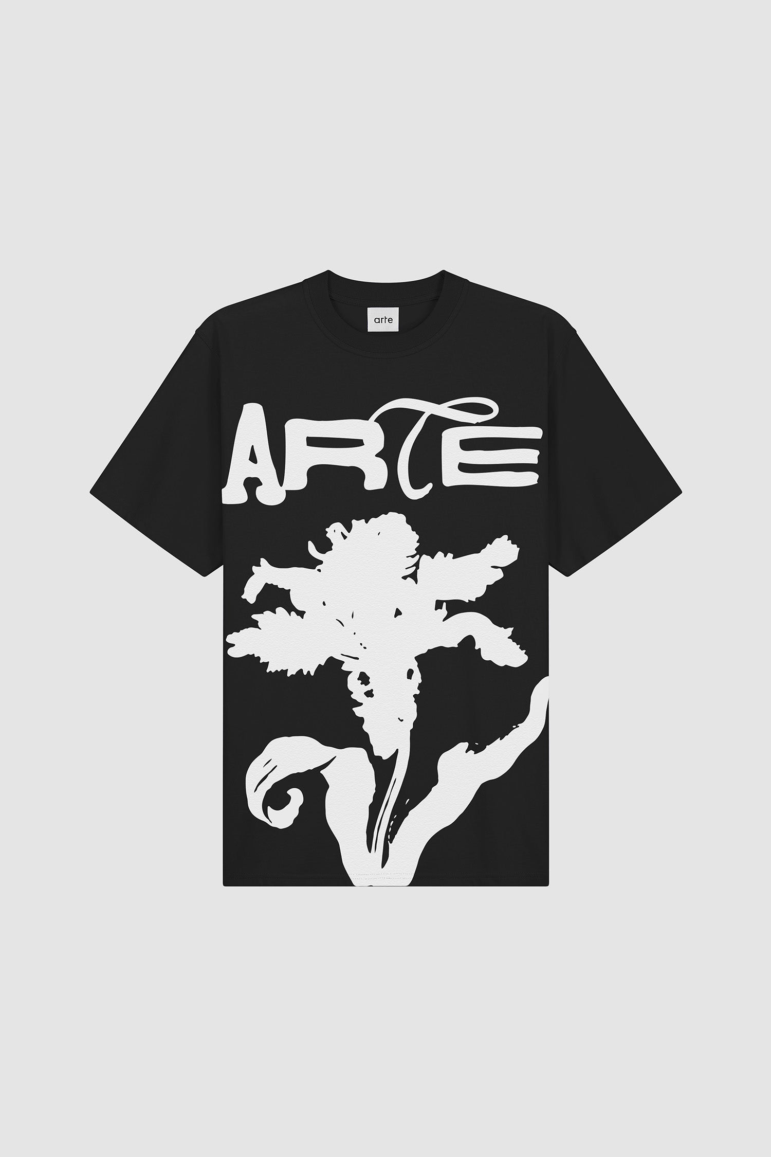 Big Flower T-shirt in Black, front view