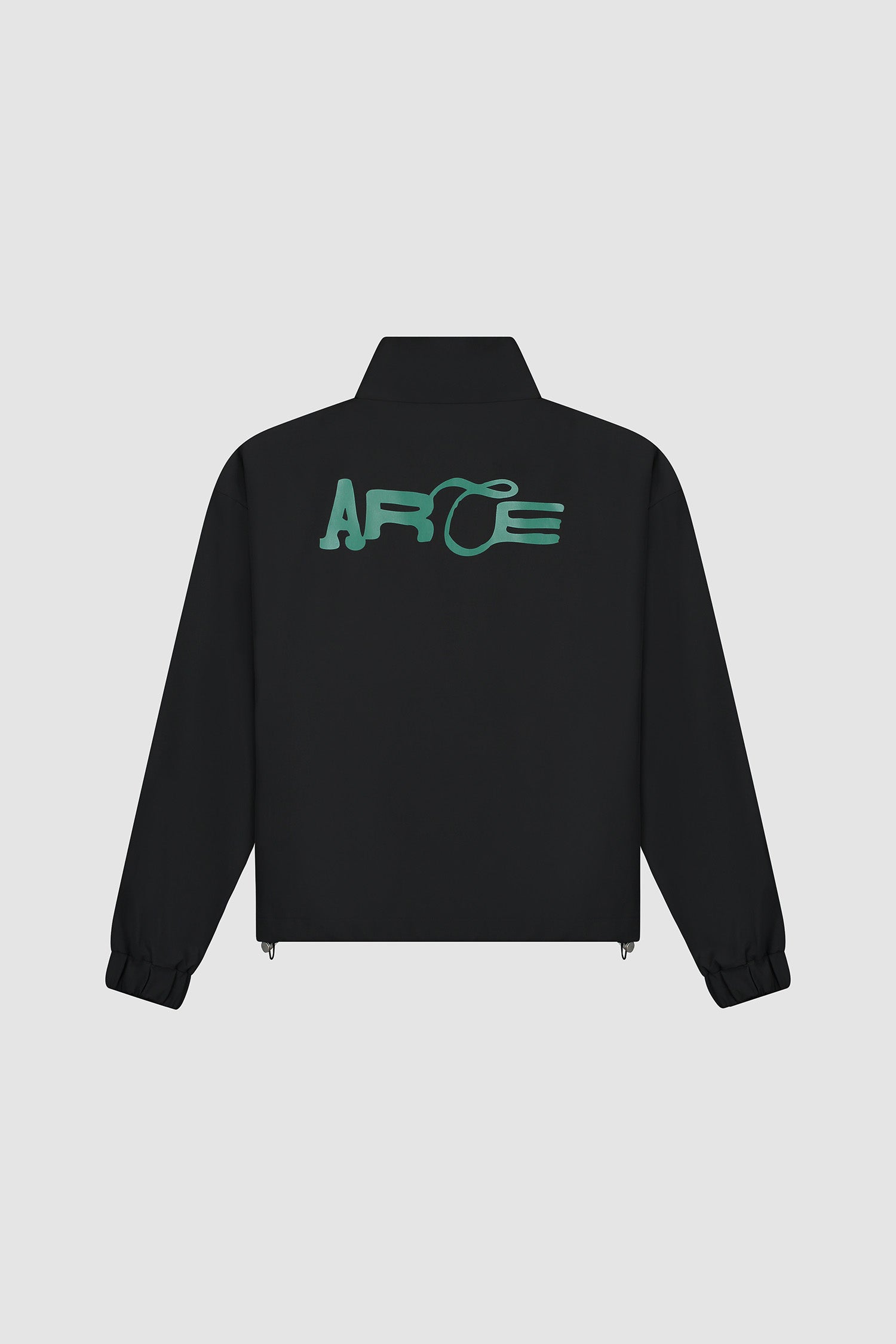 Green Logo Jacket in Black, front view