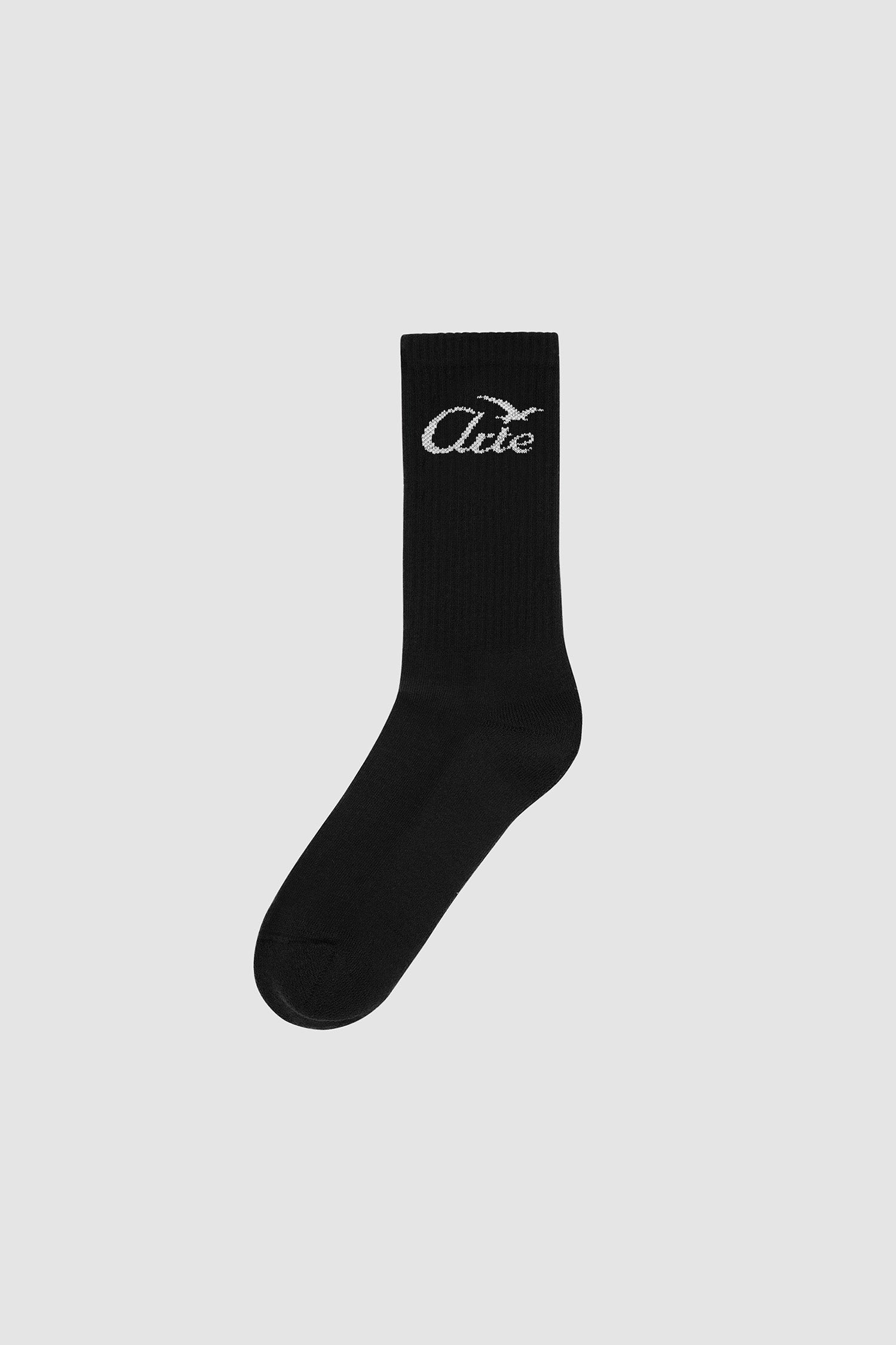 Bird Logo Socks in Black, front view