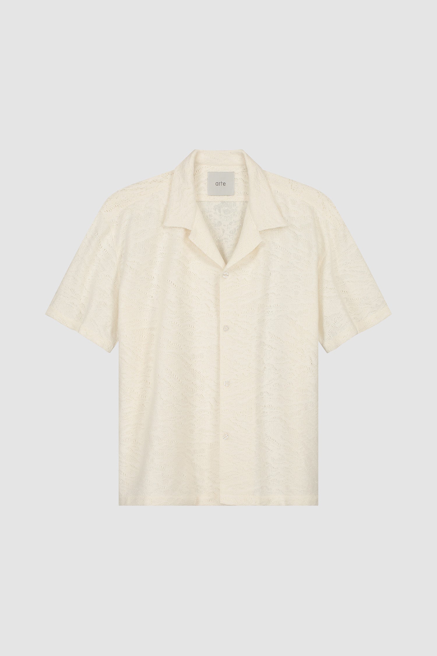 Crochet Shirt in Cream, front view