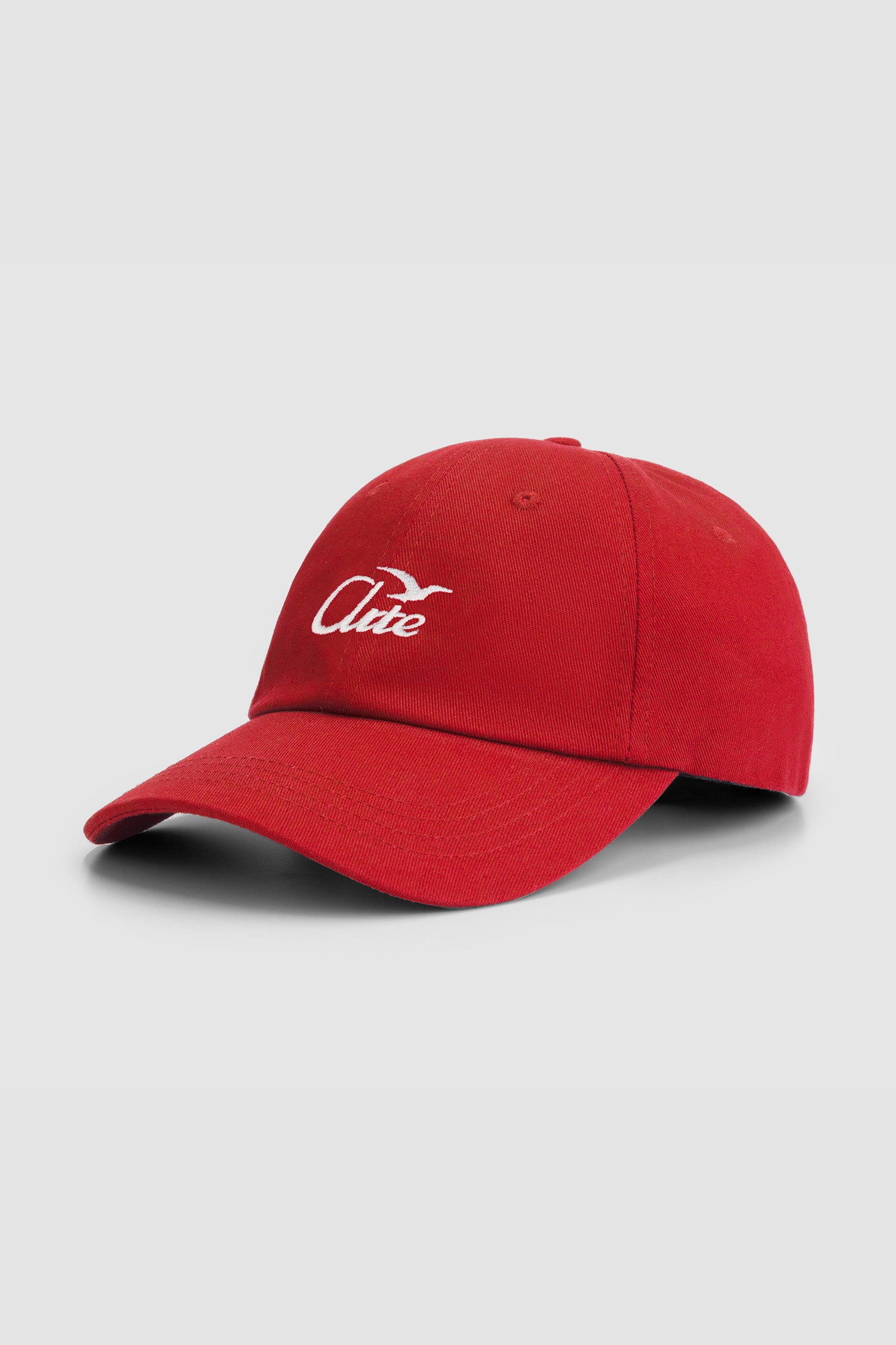 Bird Logo Cap in Red, front view