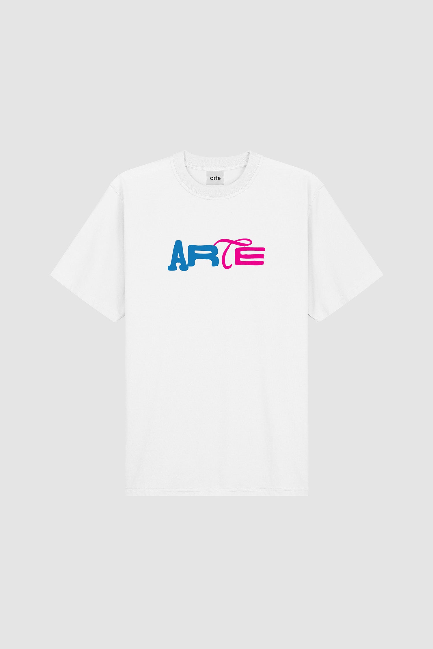 Duo Print Logo T-shirt in White, front view