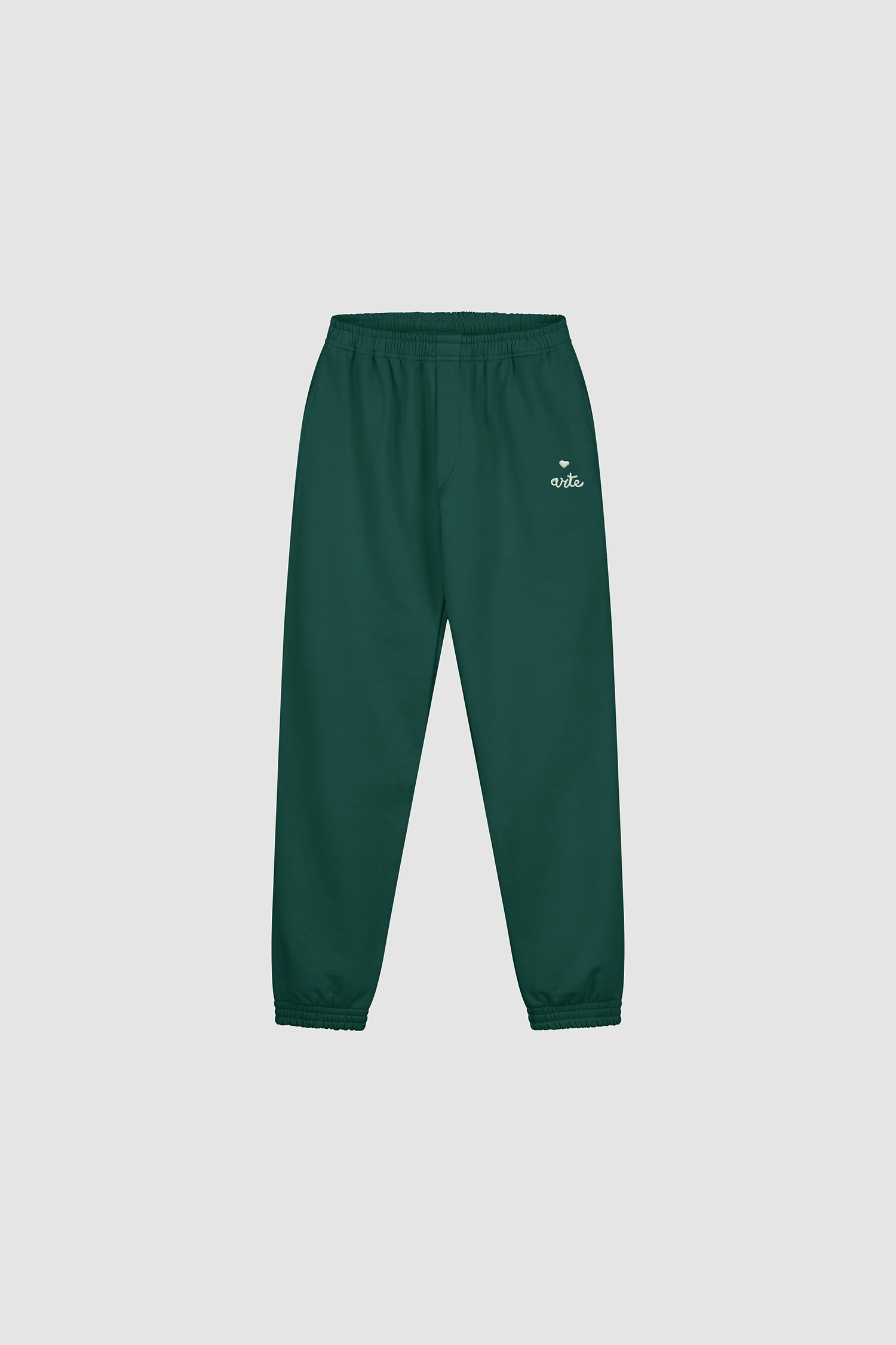 Heart Logo Sweatpants in Green, front view