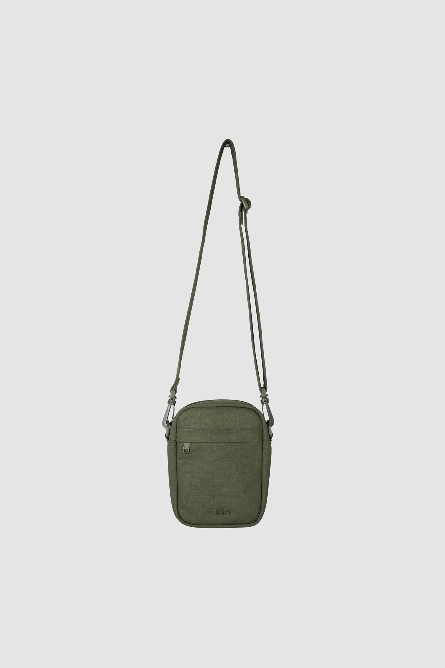 Crossbody Ripstop Bag in Green, front view