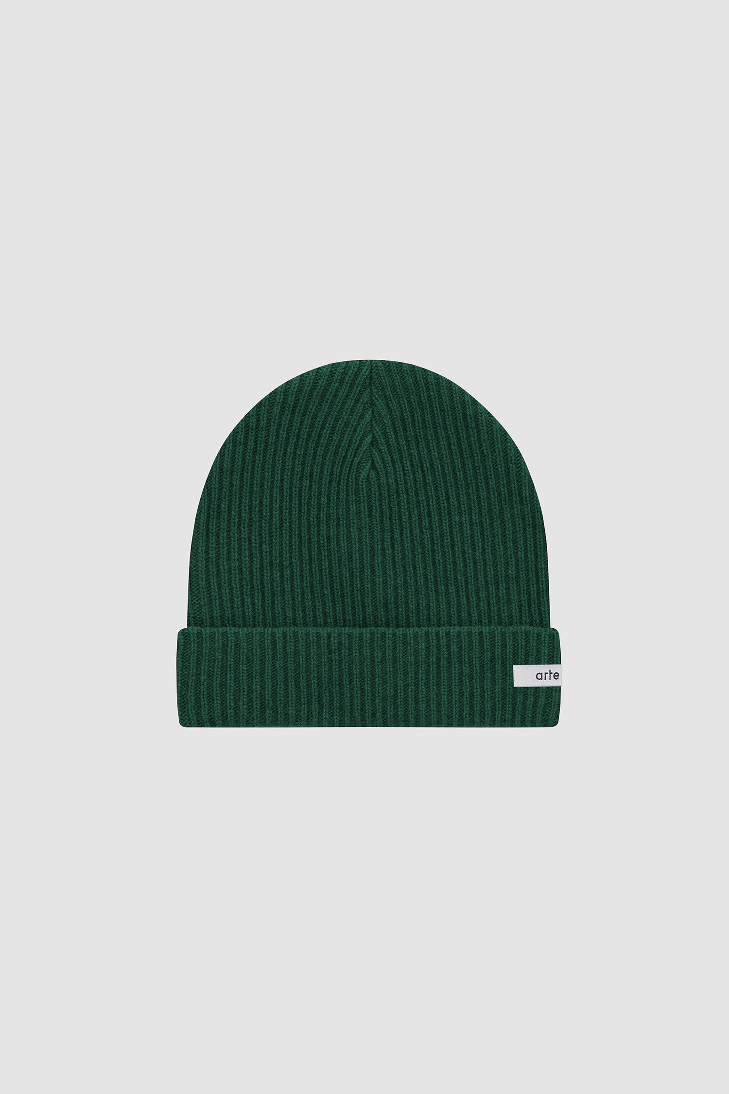 Logo Label Beanie in Green, front view