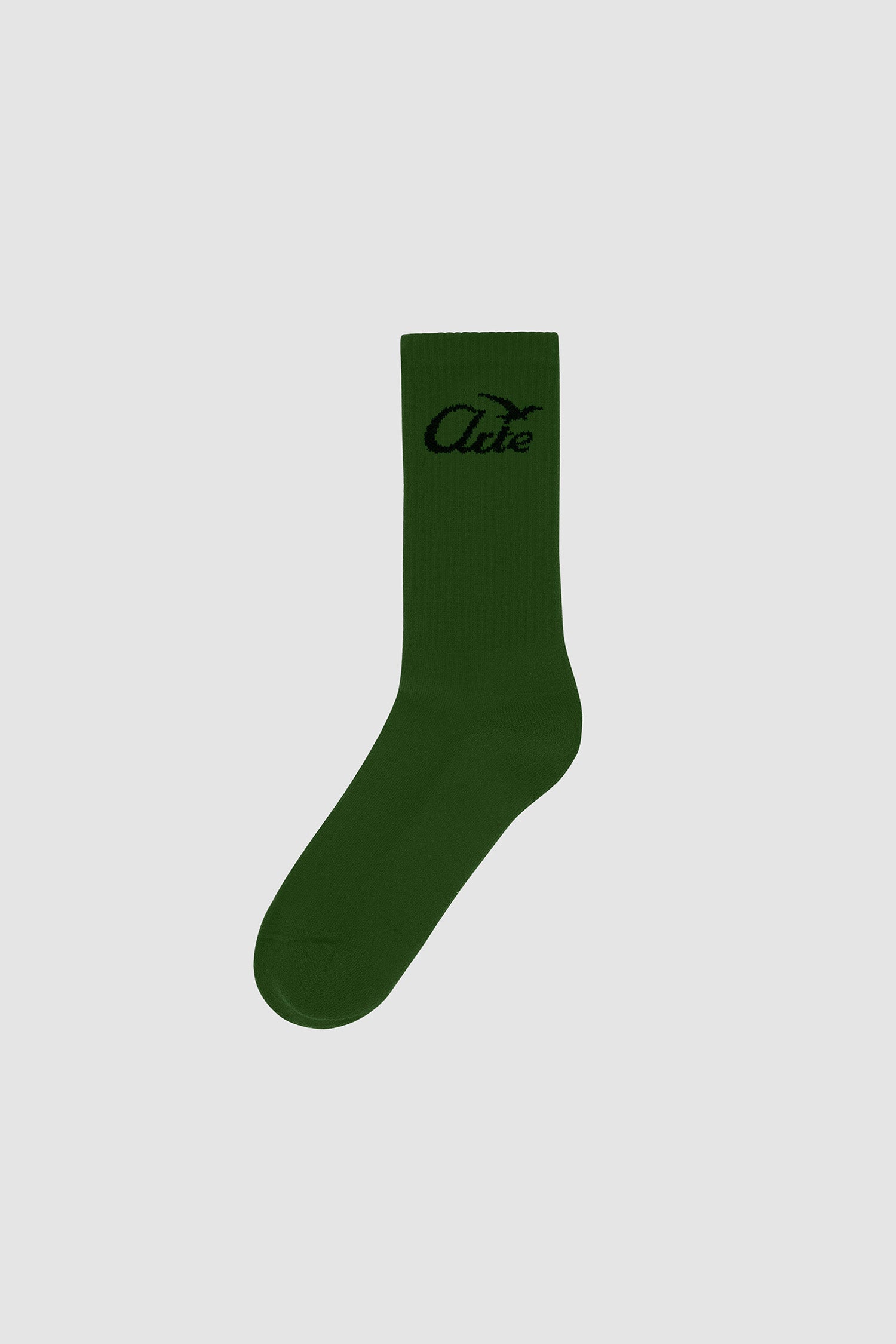 Bird Logo Socks in Green, front view