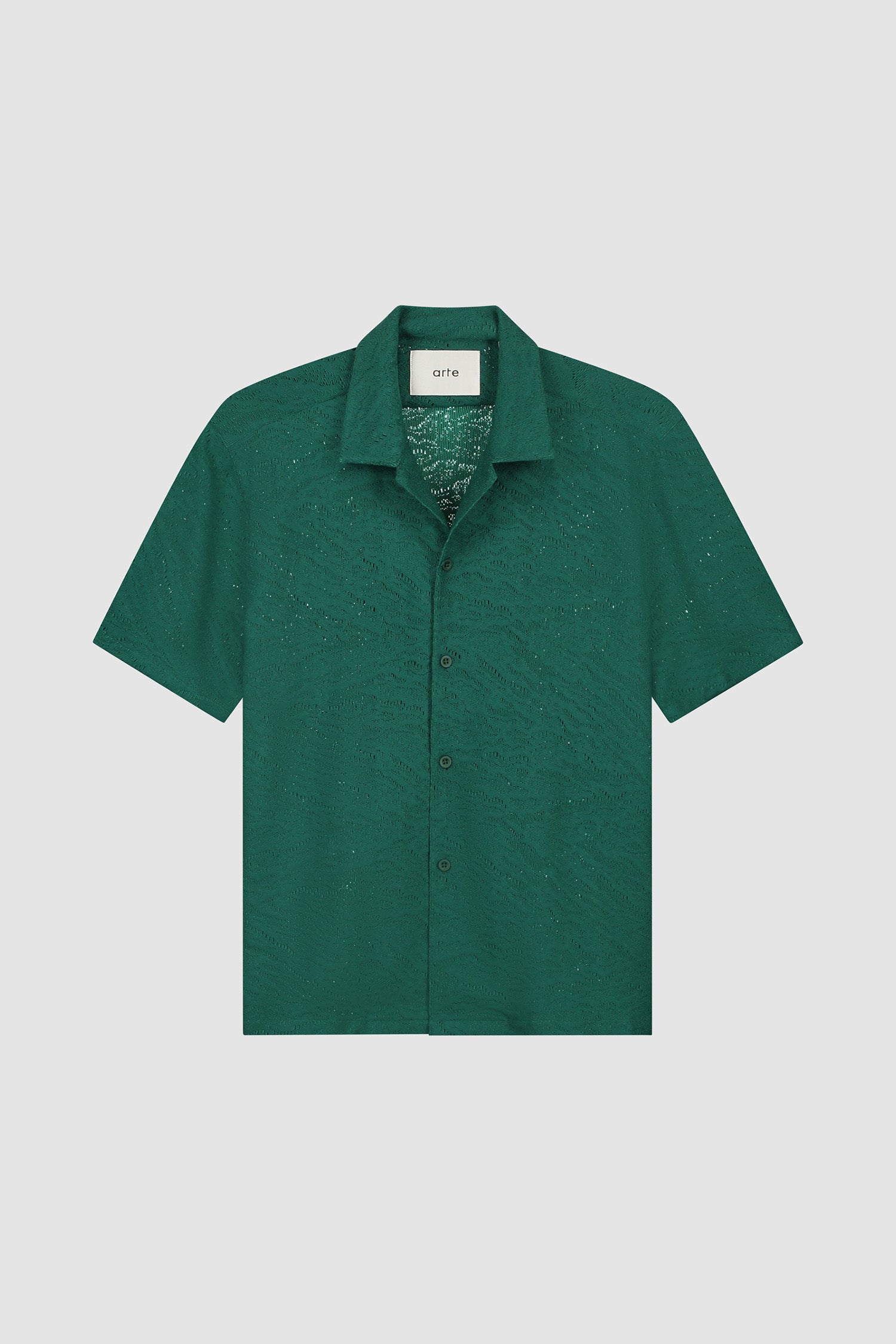 Crochet Shirt in Green, front view