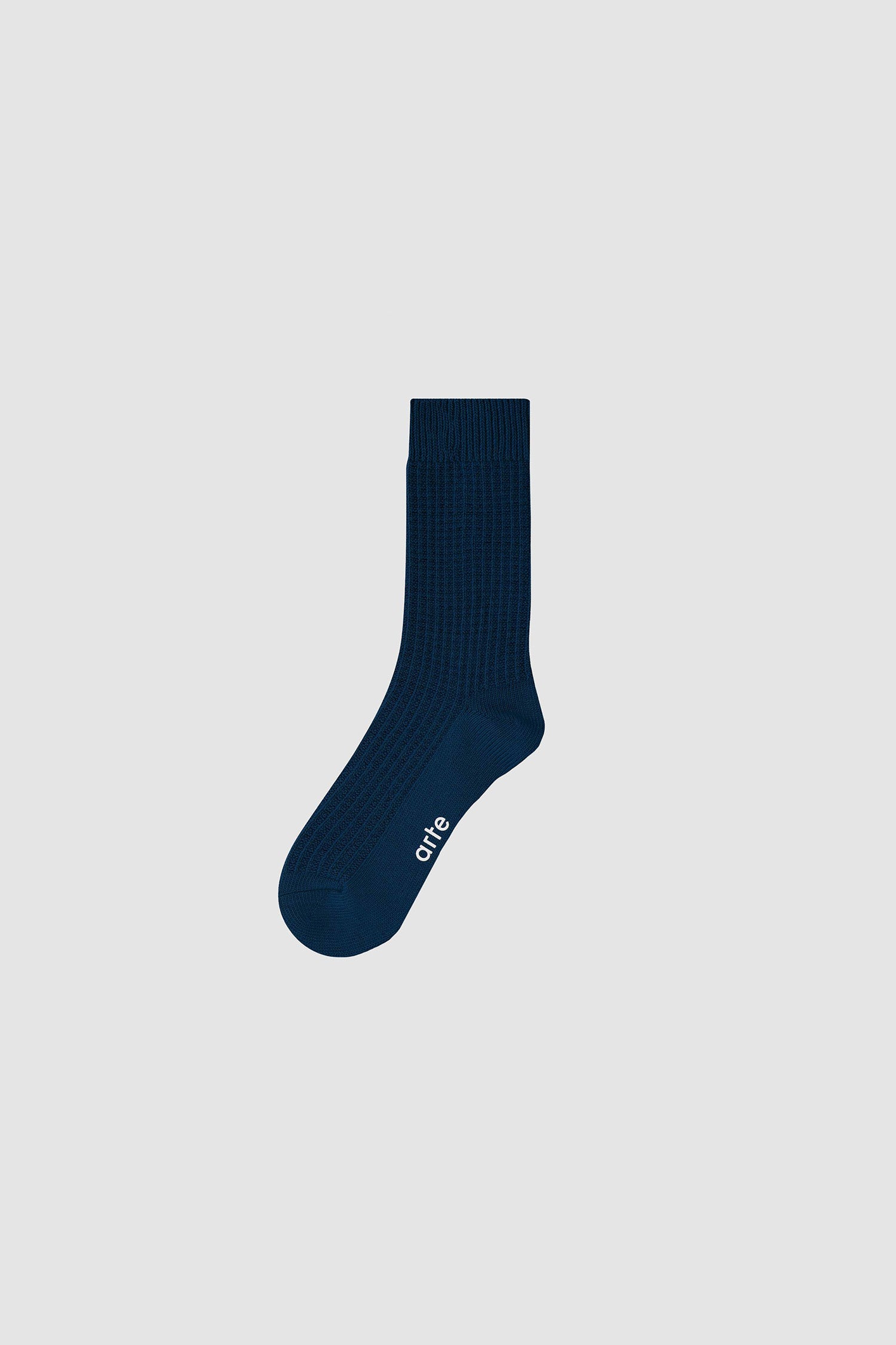 Waffle Socks in Navy, front view