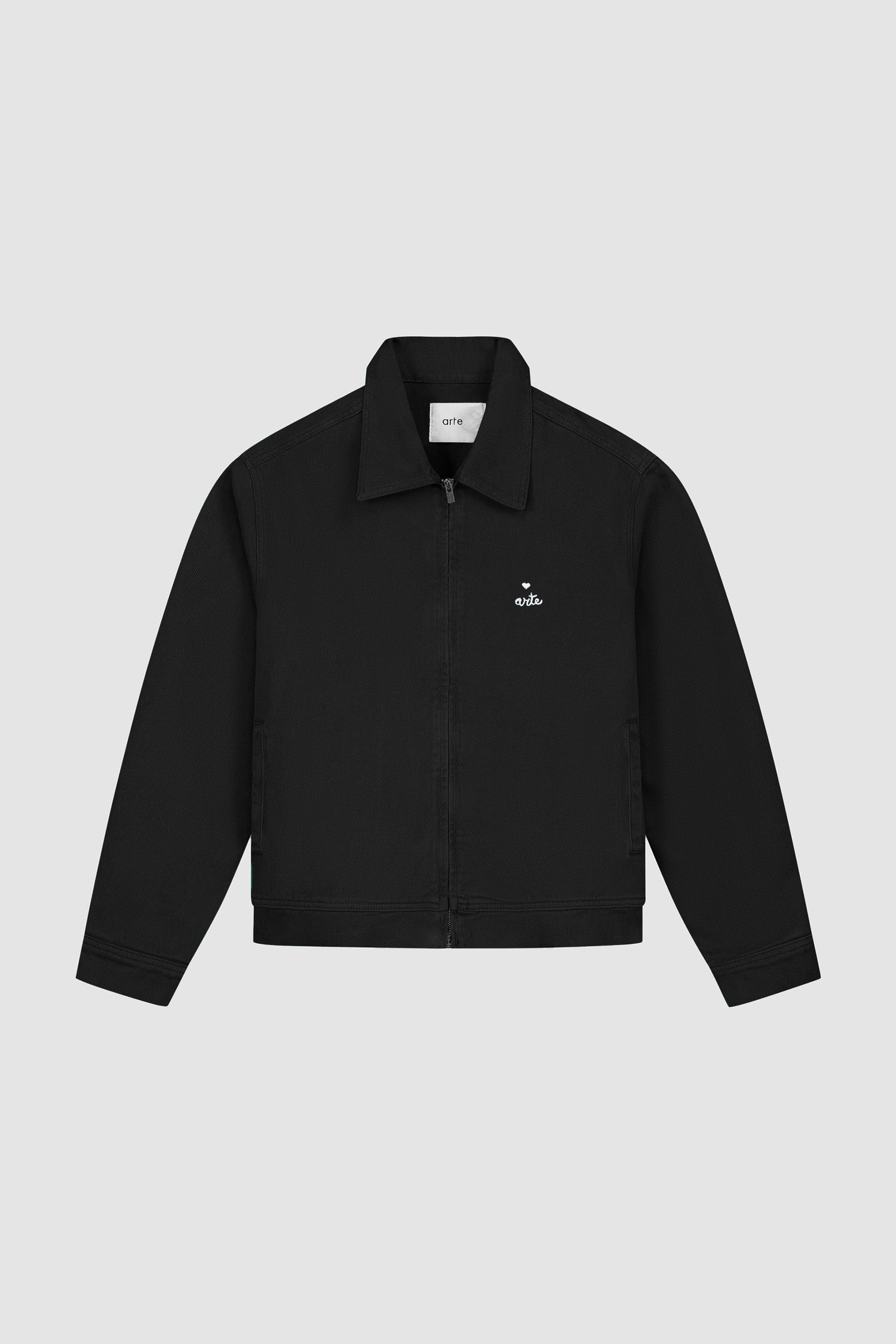 Heart Logo Jacket in Black, front view