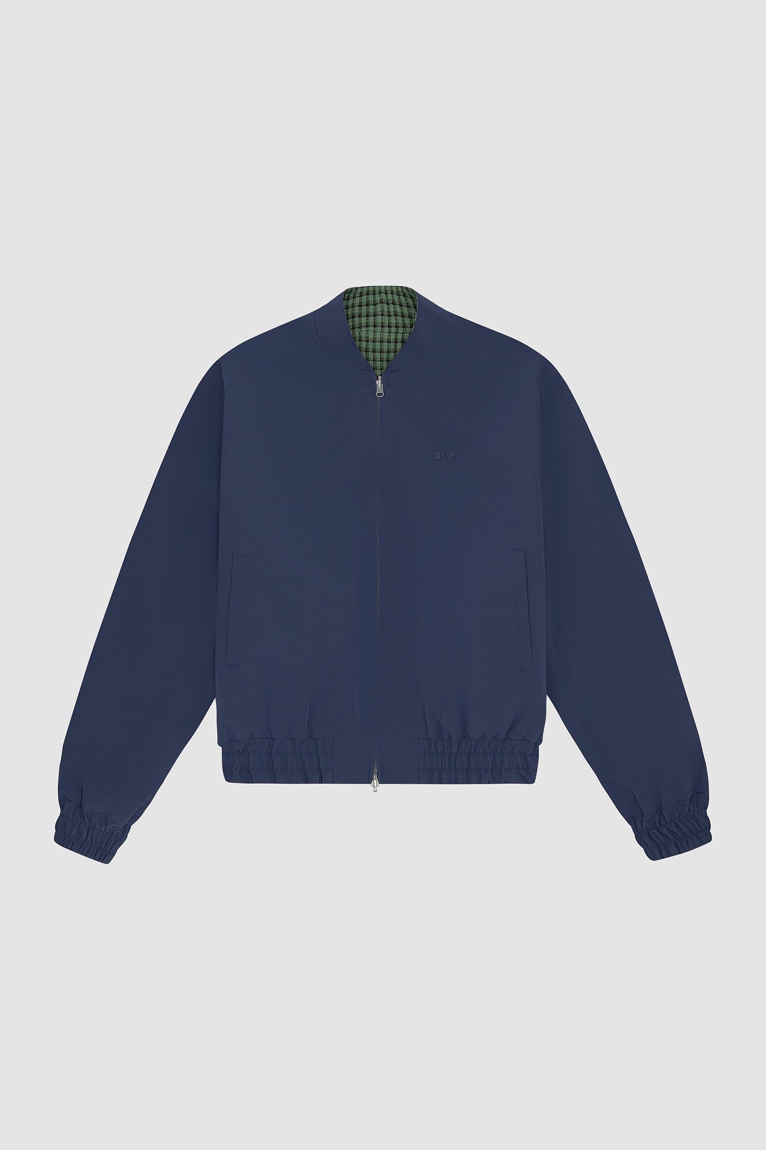Reversible Nylon Jacket in Navy/Green