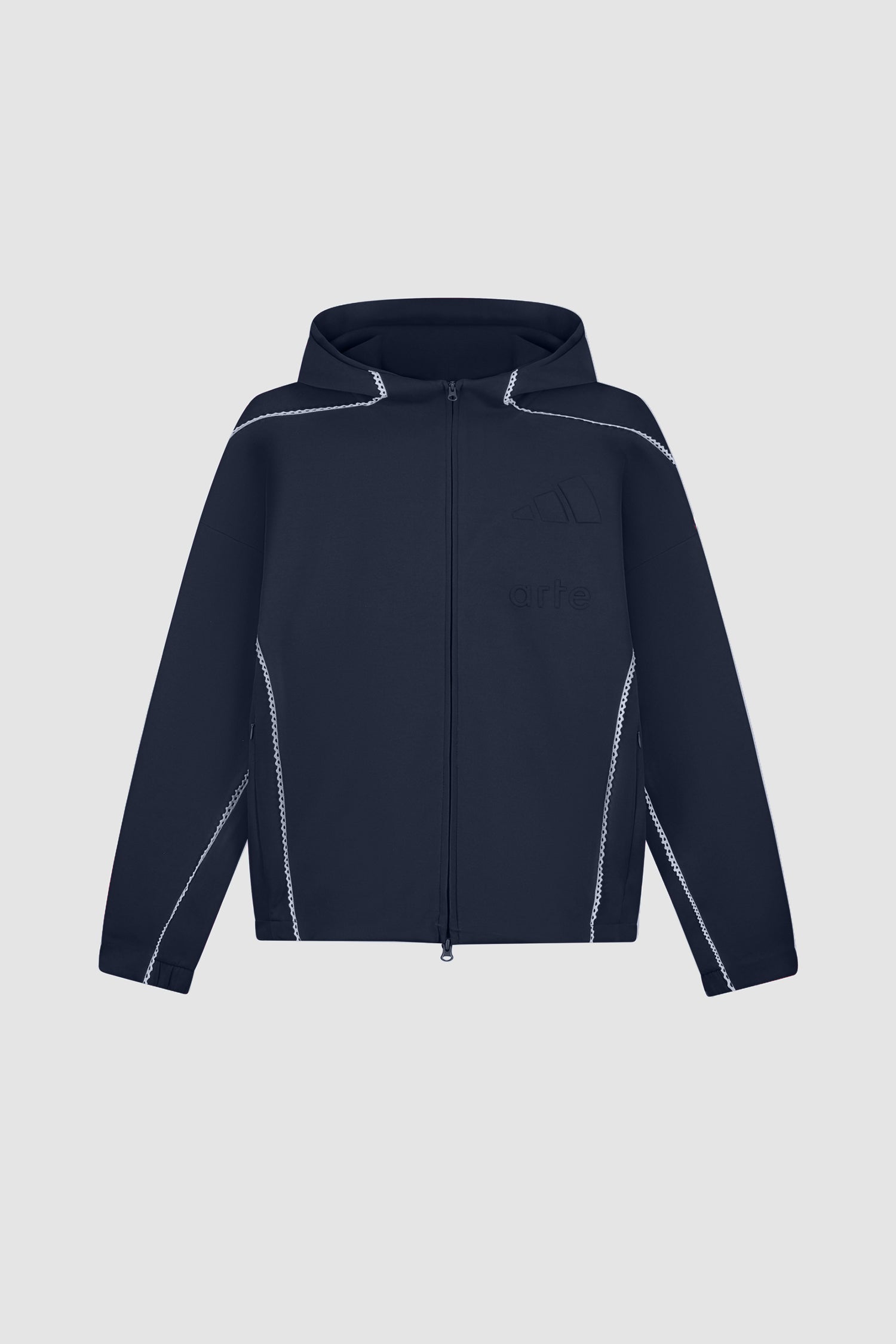 Veste Arte pour adidas Z.N.E. en Legend Ink/White, vue de face