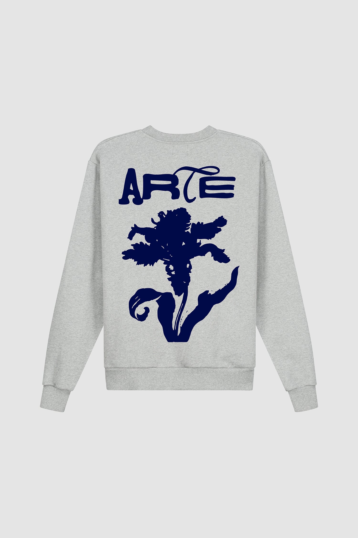 Flower Crewneck in Grey, front view