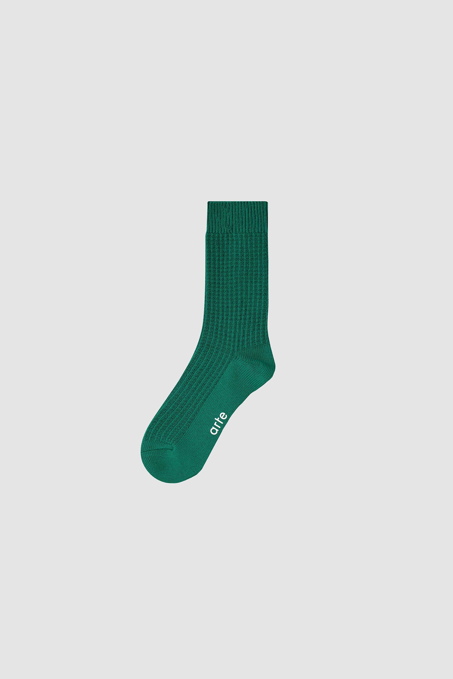 Waffle Socks in Green, front view