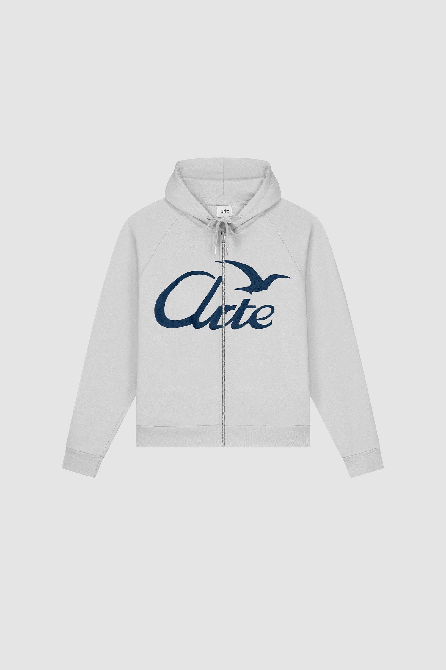 Zipper Hoodie in Grey, front view