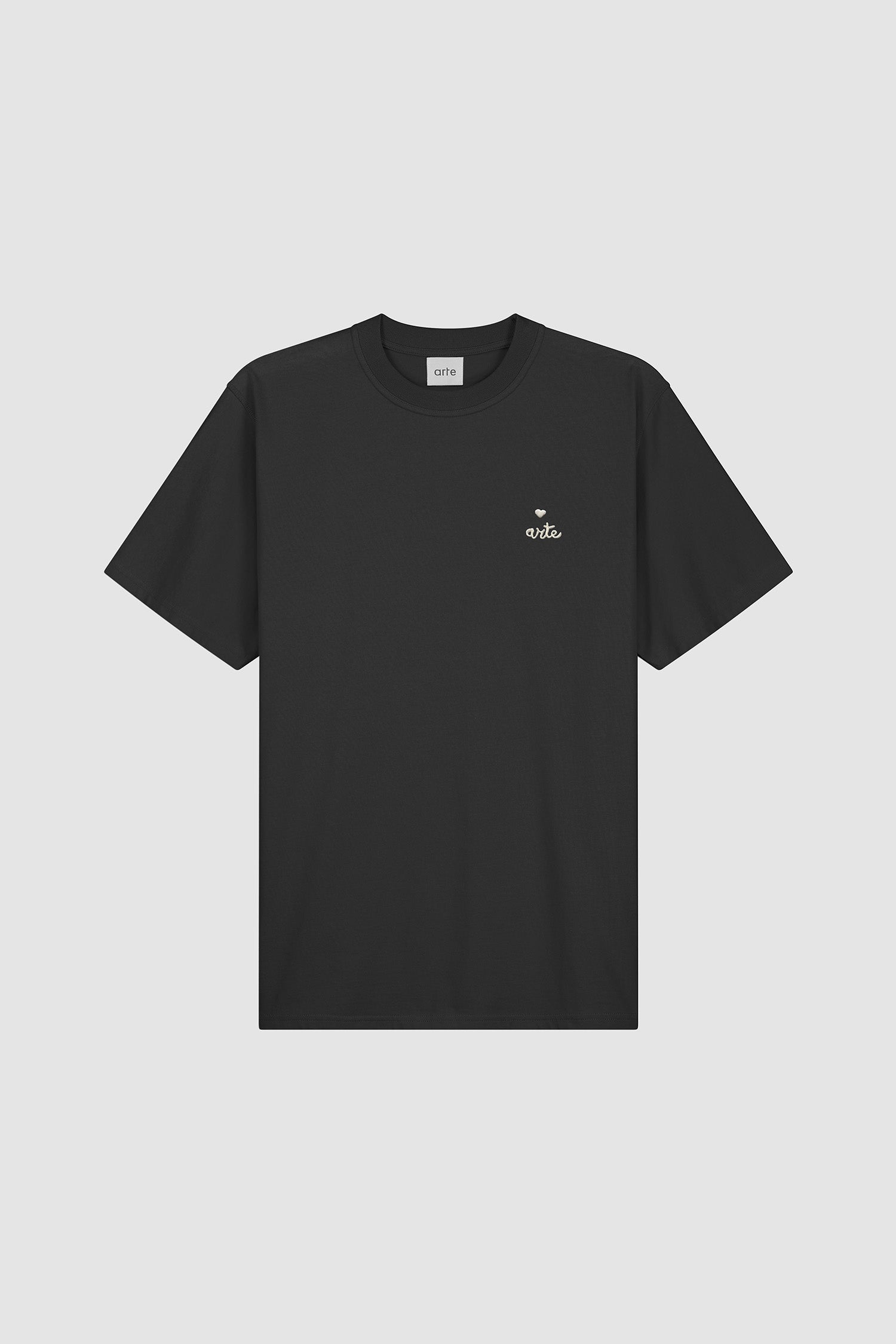 Heart Logo T-shirt in Black, front view