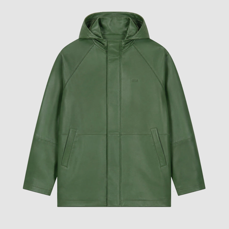 Leather Rain Coat - Green