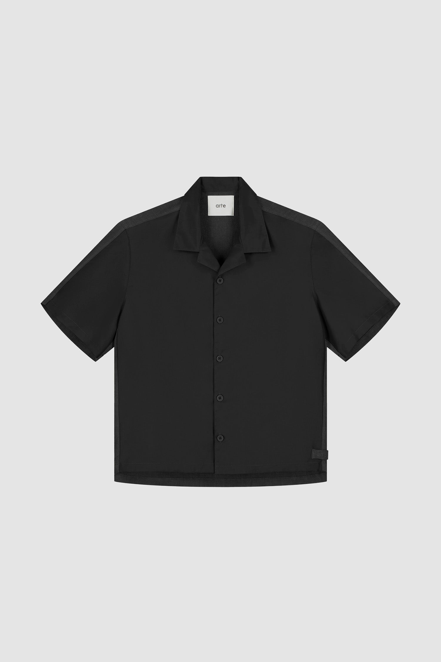 Chemise en lin et nylon, couleur noire