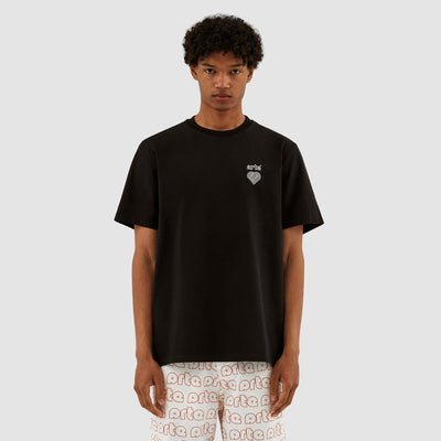 Taut Embroi Heart Logo T-shirt - Black